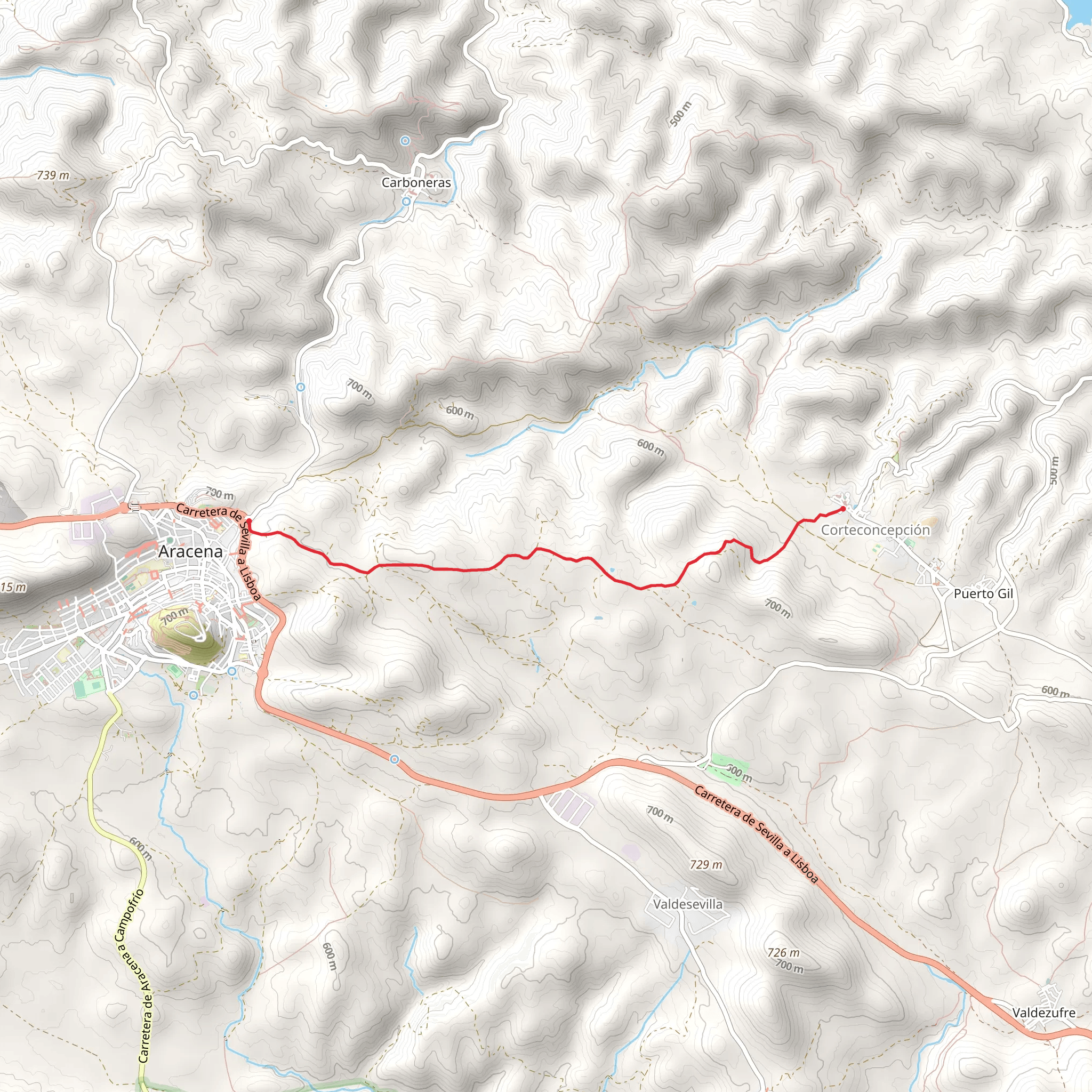 Aracena - Corteconcepción via Rebolla Road mobile static map