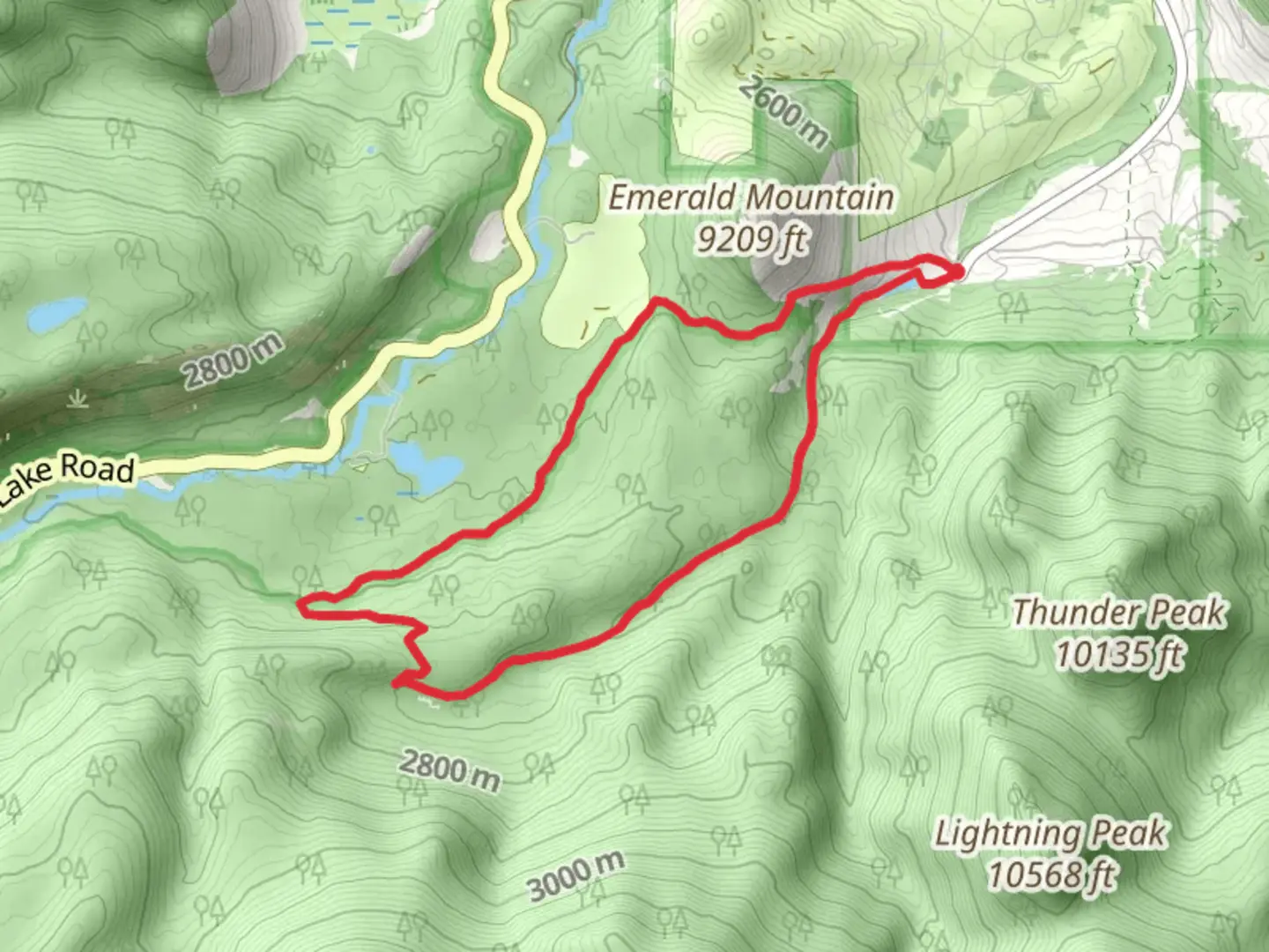 An image depicting the trail Wind River Loop and its surrounding area.