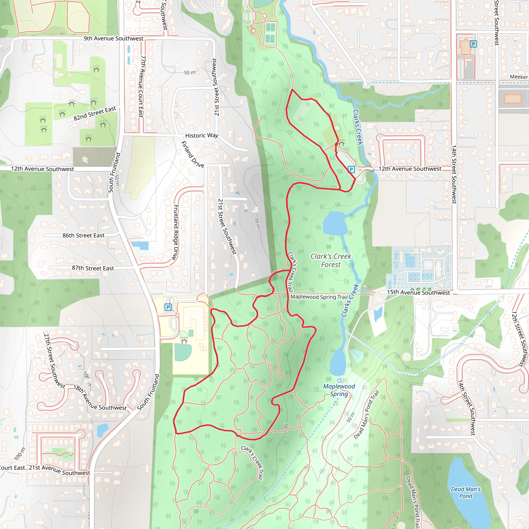 Clark's Creek Trail mobile static map