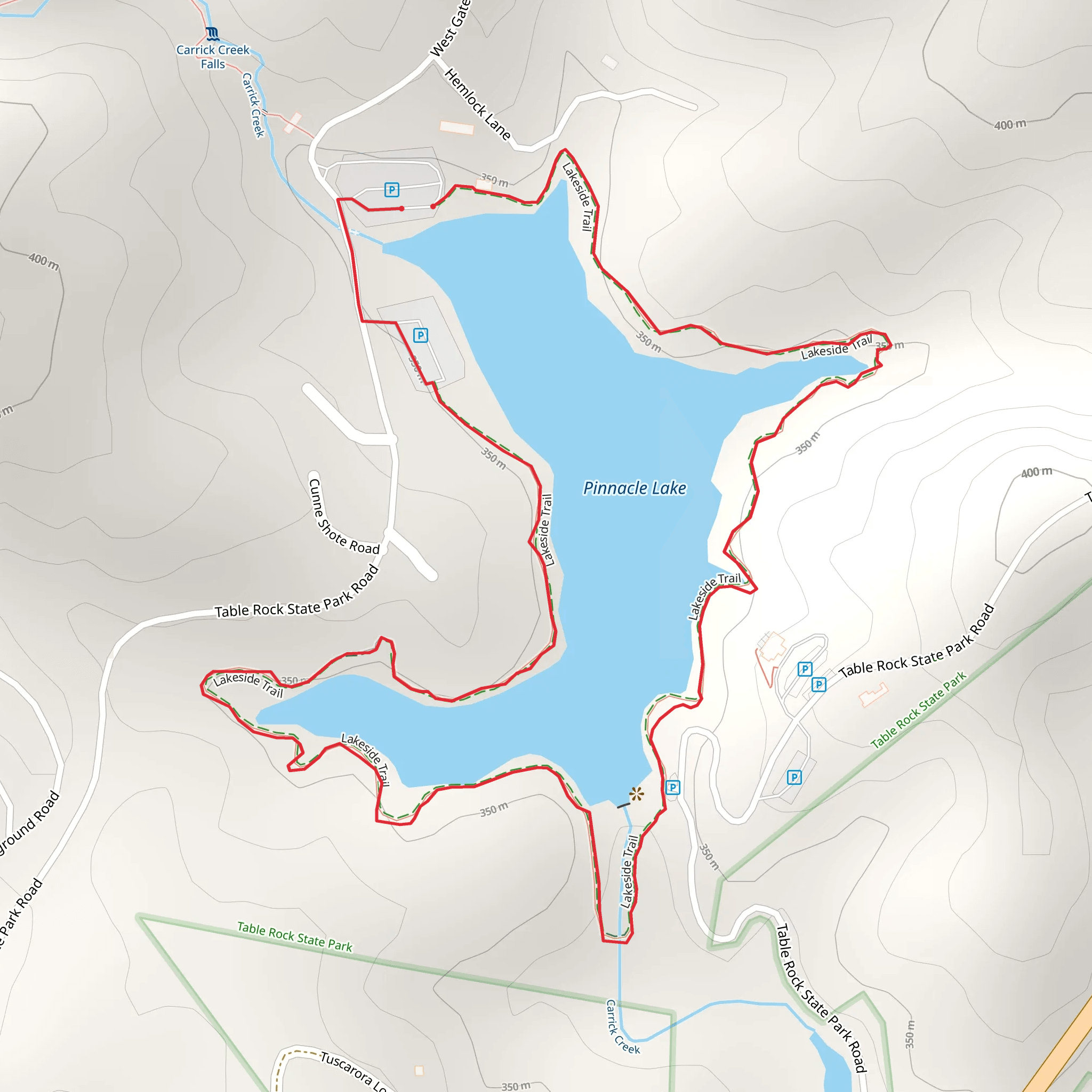Pinnacle Lake Loop mobile static map
