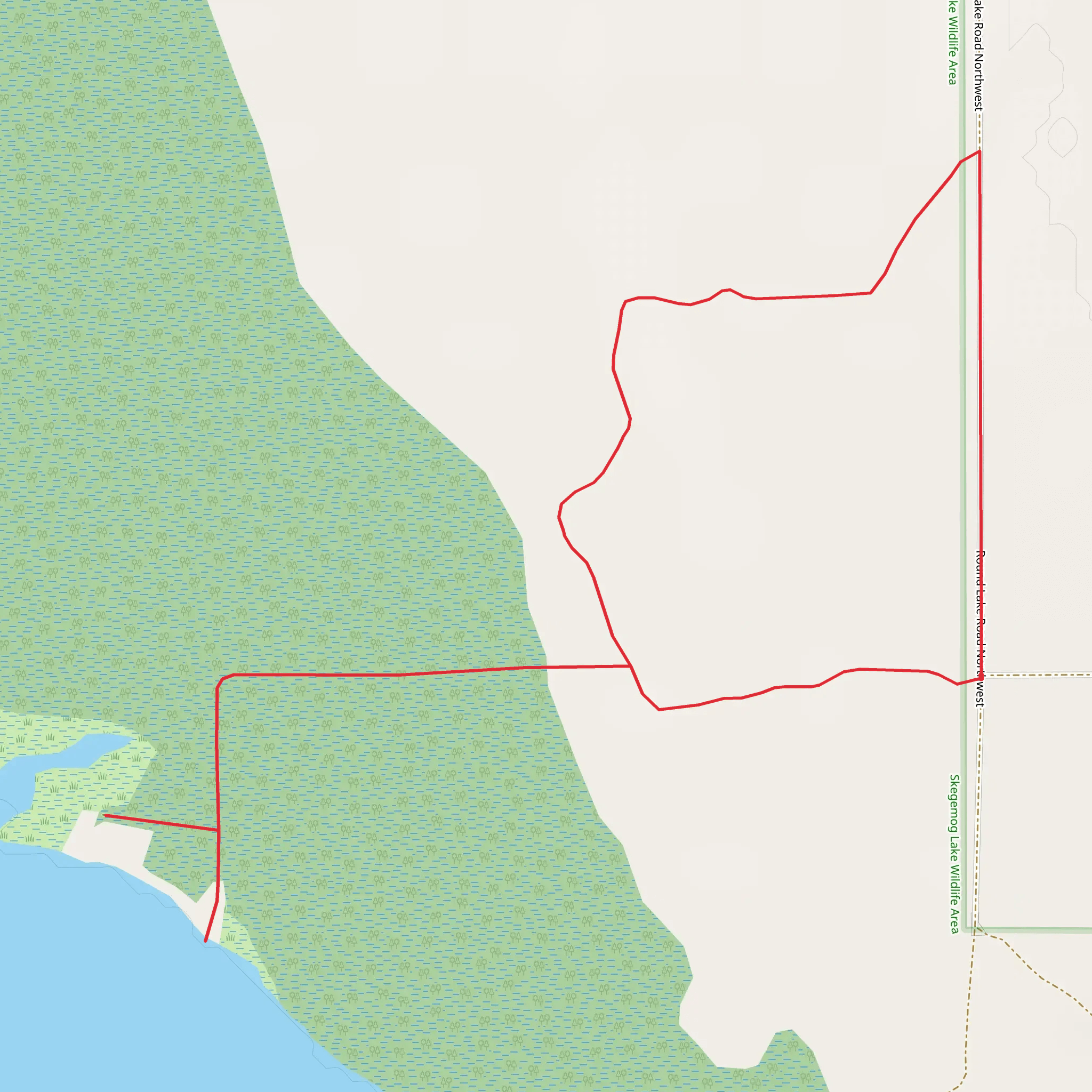 Skegemog Lake Wildlife Area North Shore Loop mobile static map
