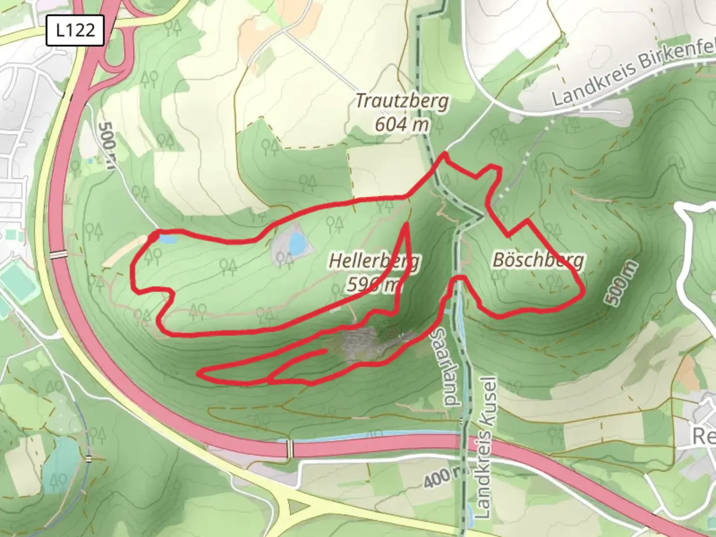 An image depicting the trail Achatweg Freisen Loop and its surrounding area.