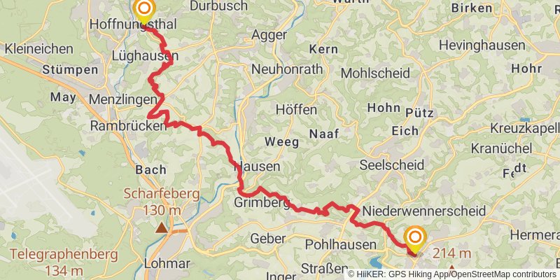 Kölner Weg stage 2 Map