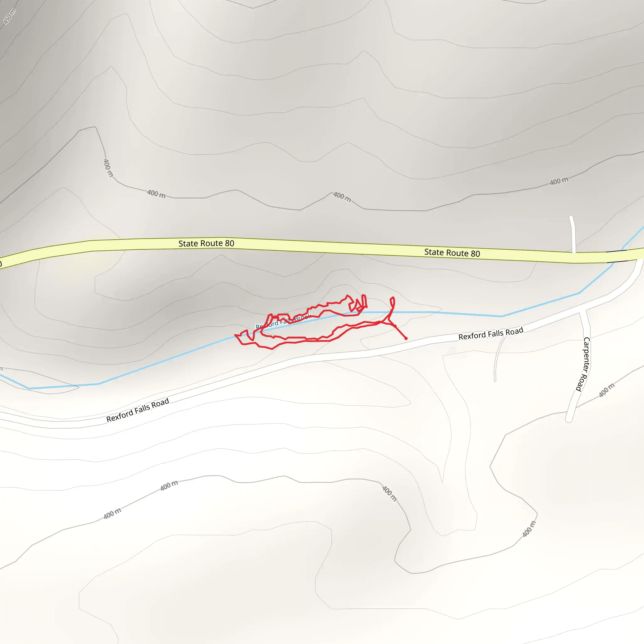 Rexford Falls Brook from Rexford Falls Road mobile static map