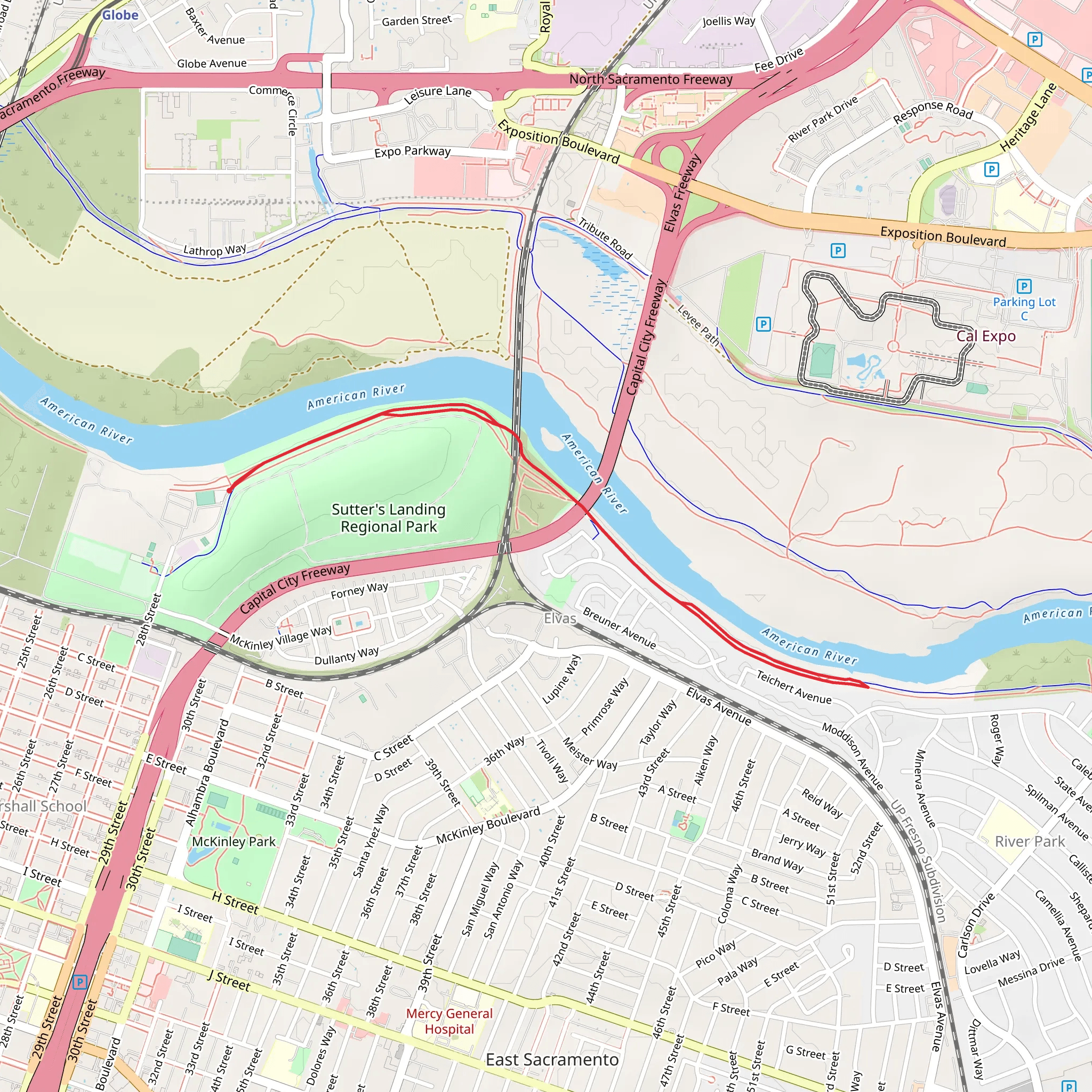 Levee Path mobile static map