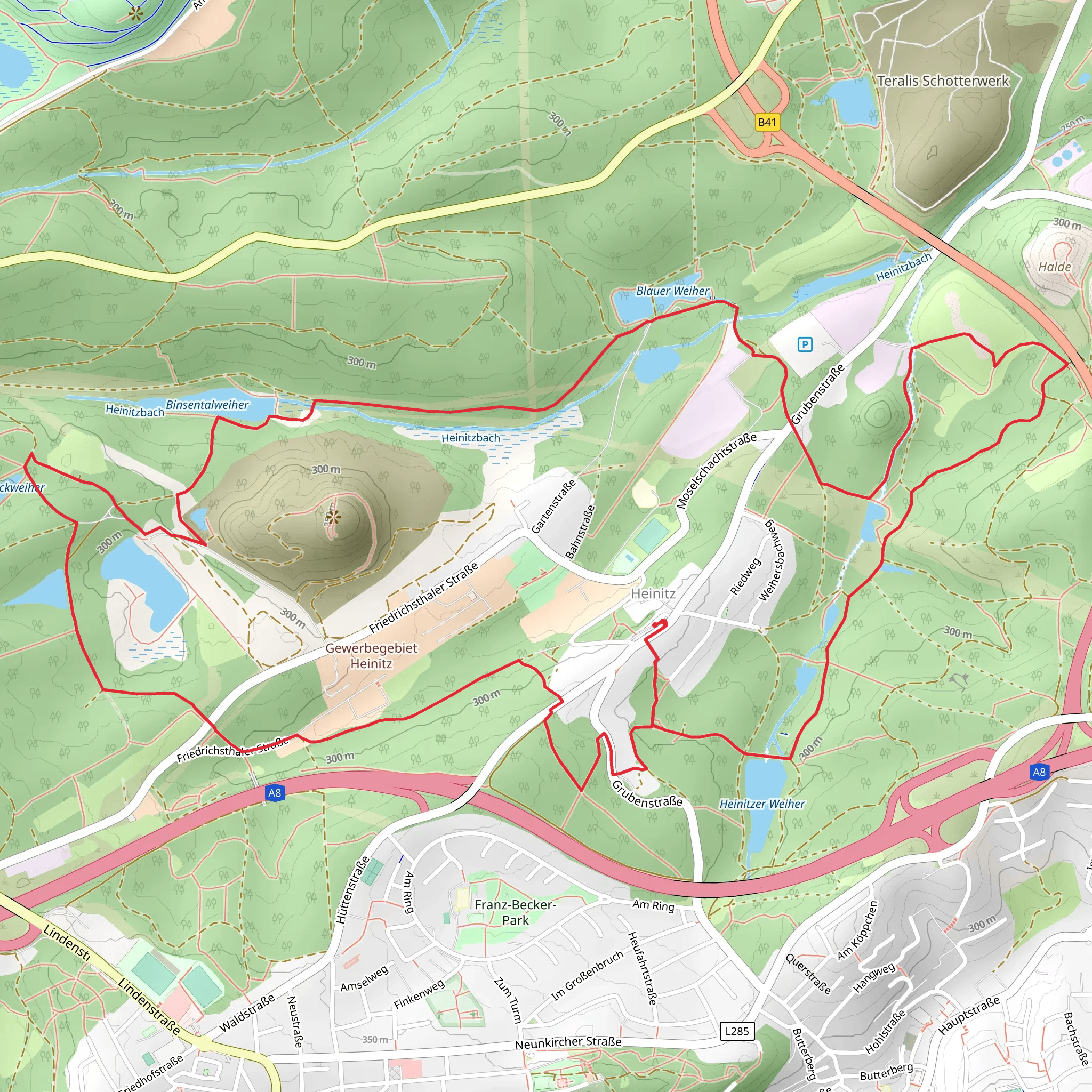 Heinitzer Weiher via 12 Weiher Weg mobile static map
