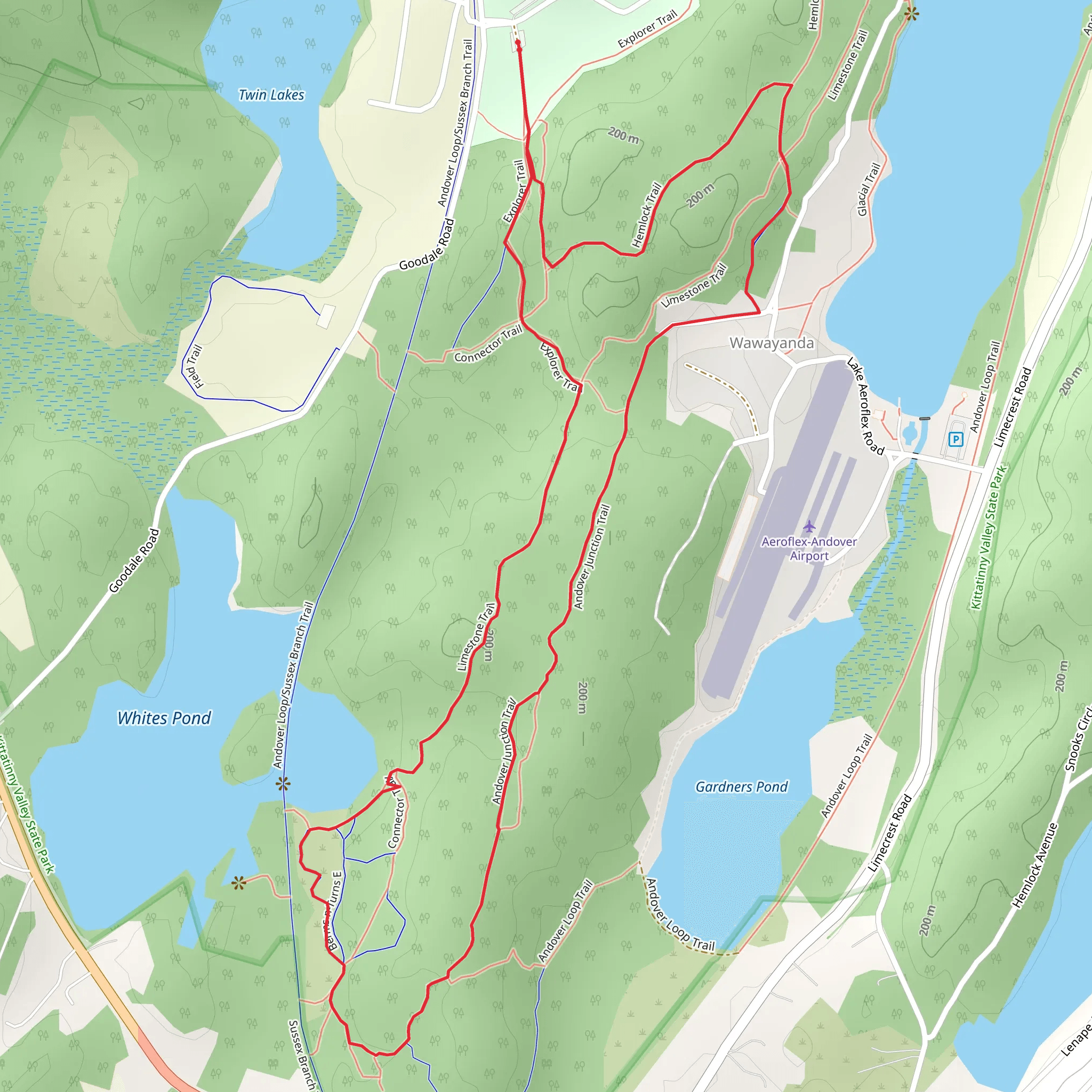 Andover Junction Loop Trail mobile static map