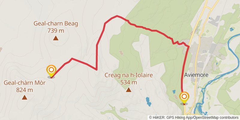 Geal-charn Mor from Aviemore stage 2 Map