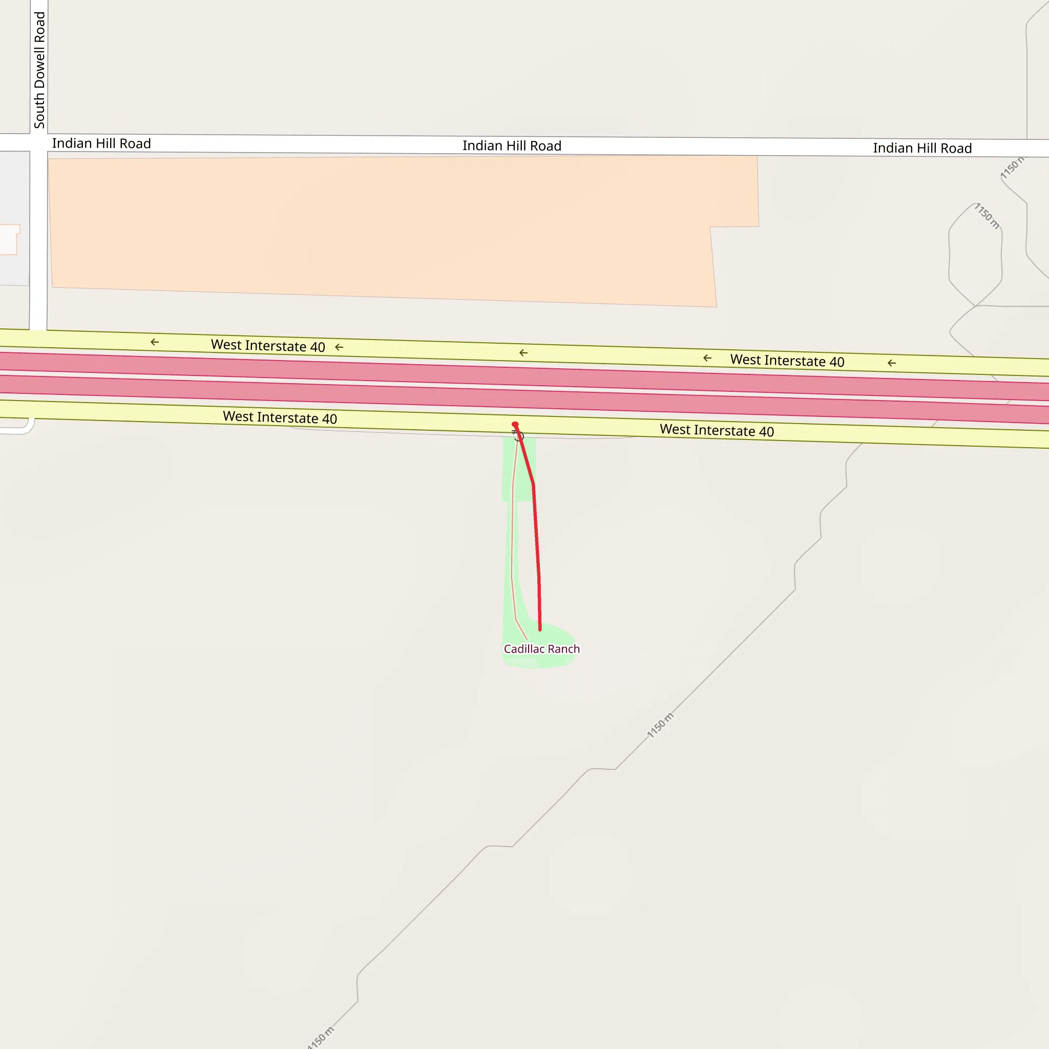 West Interstate 40 mobile static map
