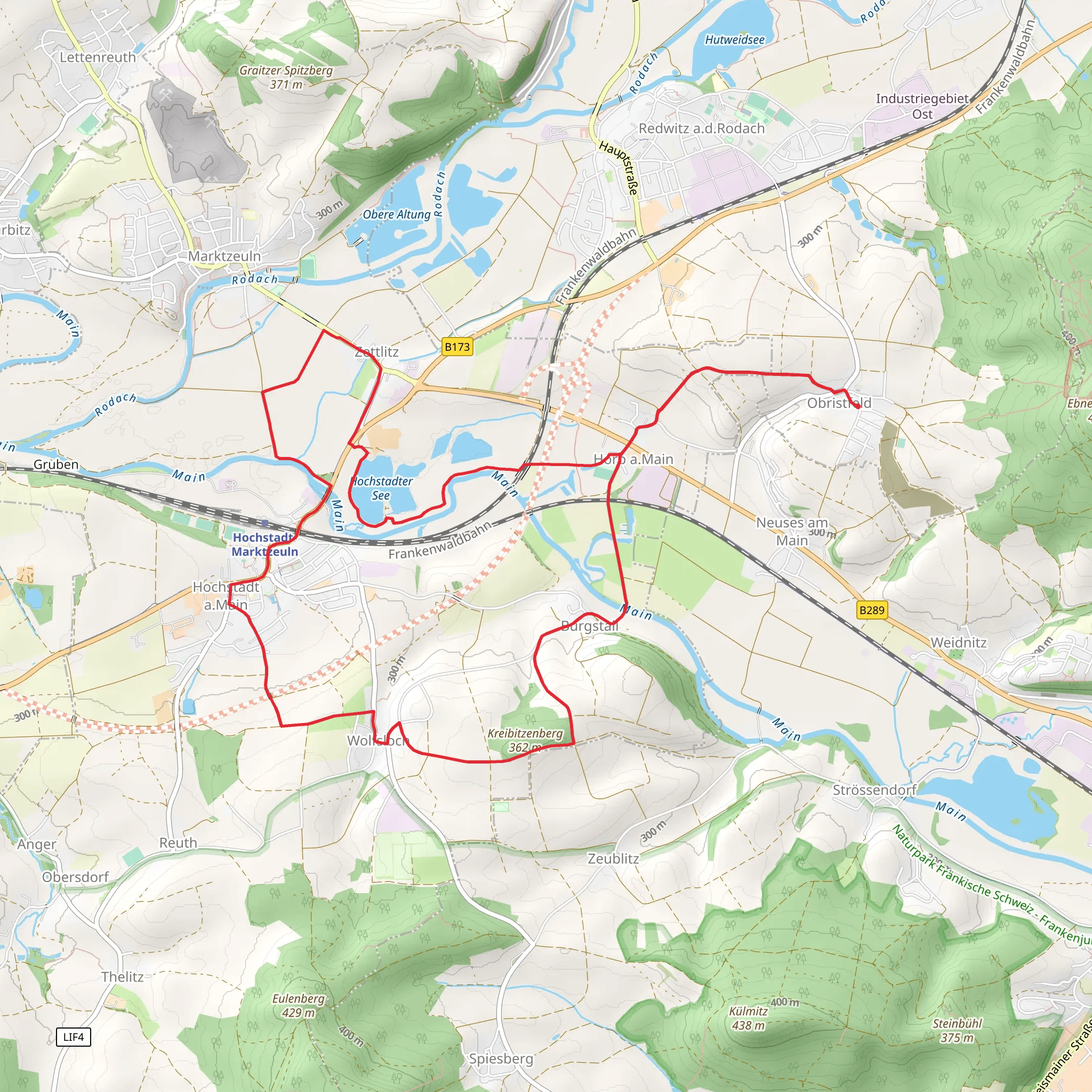 Hochstadter See via Hochstadter Rundweg mobile static map