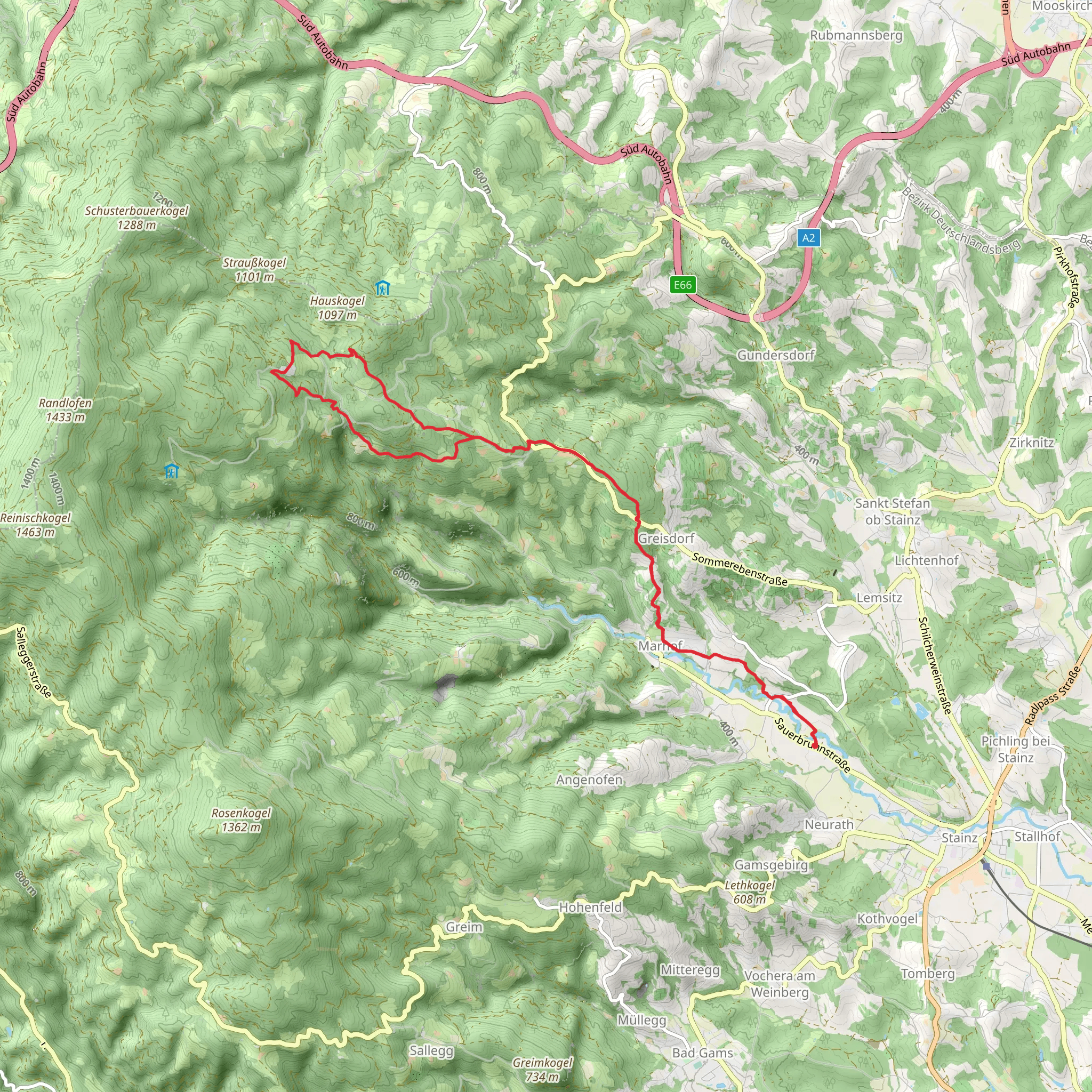 From Stainz to Reinischkogel mobile static map