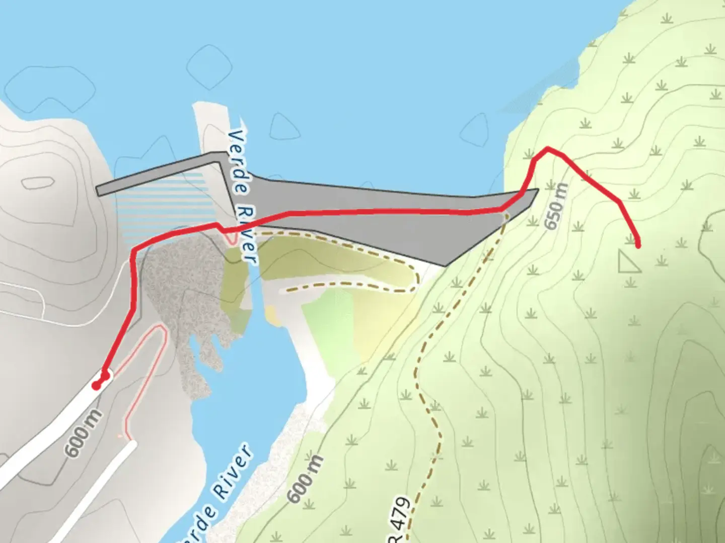 An image depicting the trail Horseshoe Reservoir Dam Walk and its surrounding area.
