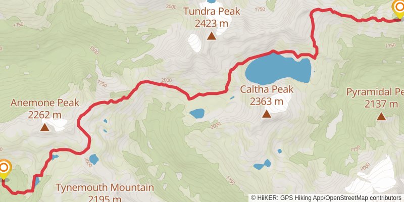 Stein Valley Traverse stage 5 Map