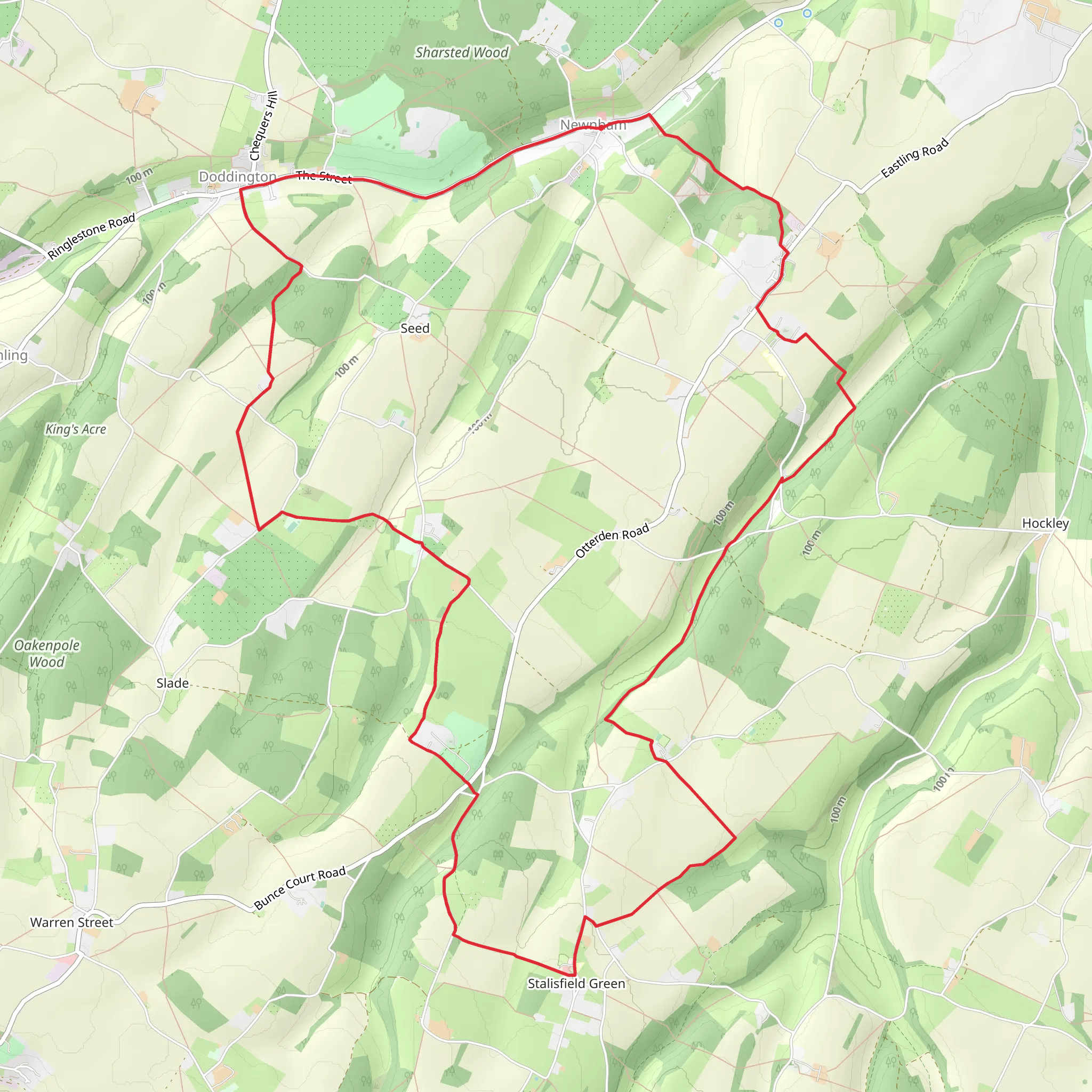 Lady's Wood, Otterden Park and Shulland Wood Loop mobile static map