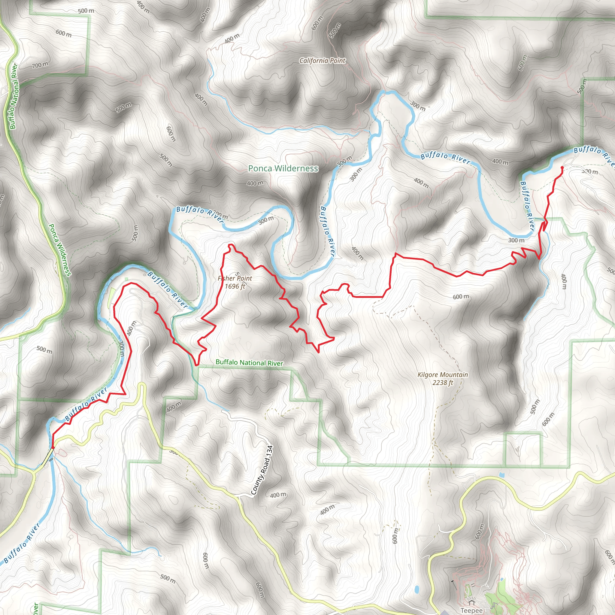 Buffalo River Trail mobile static map