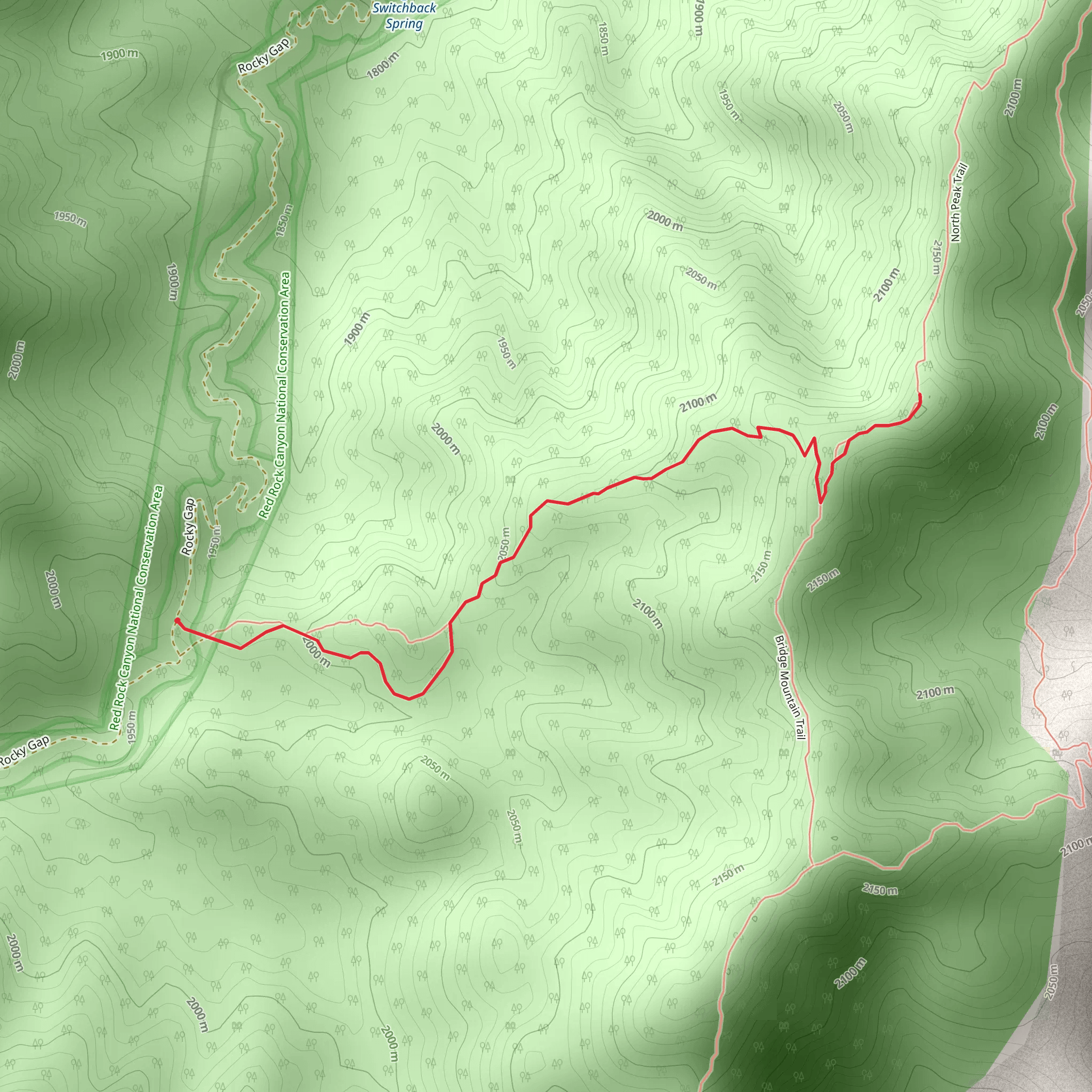 North Peak Trail mobile static map