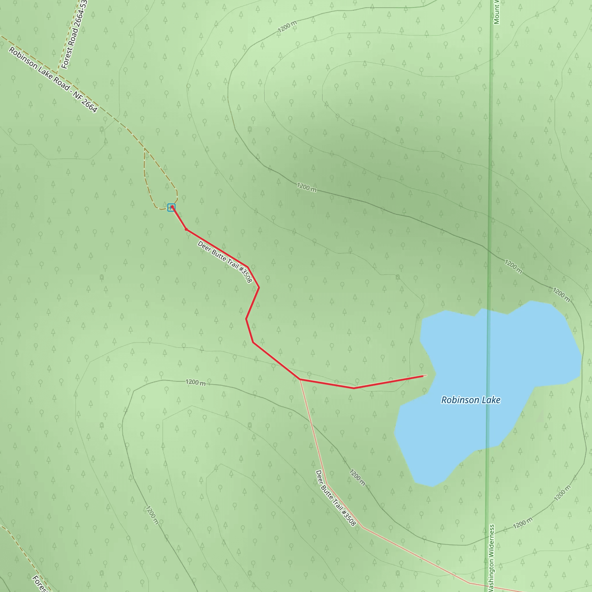Robinson Lake via Deer Butte Trail mobile static map