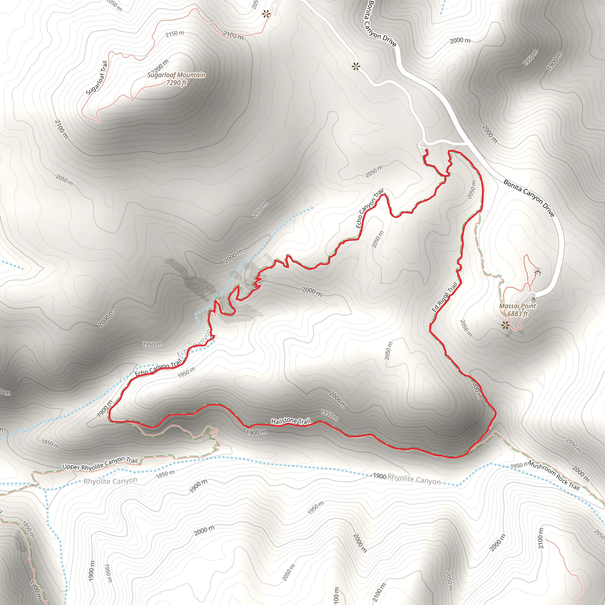 Ed Riggs and Echo Canyon Loop Trail mobile static map