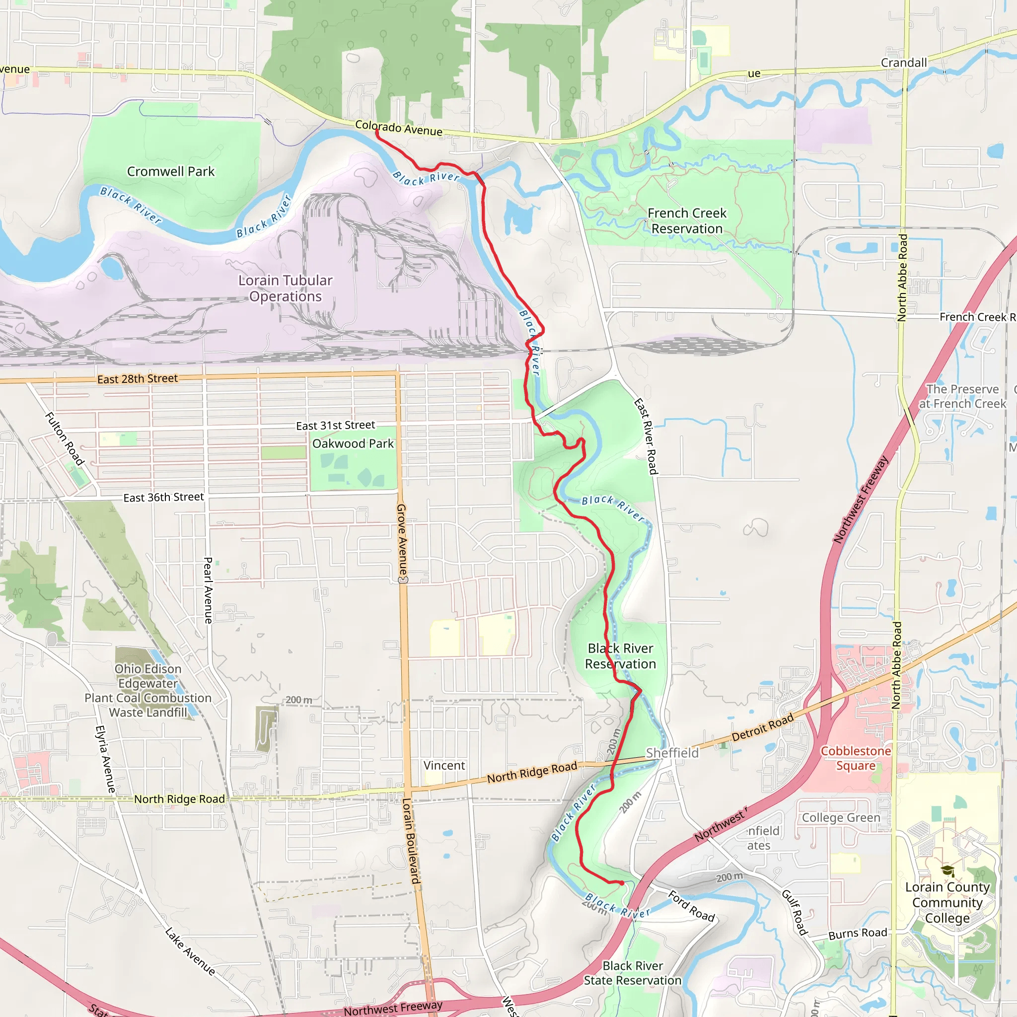 Steel Mill and Bridgeway Trail mobile static map