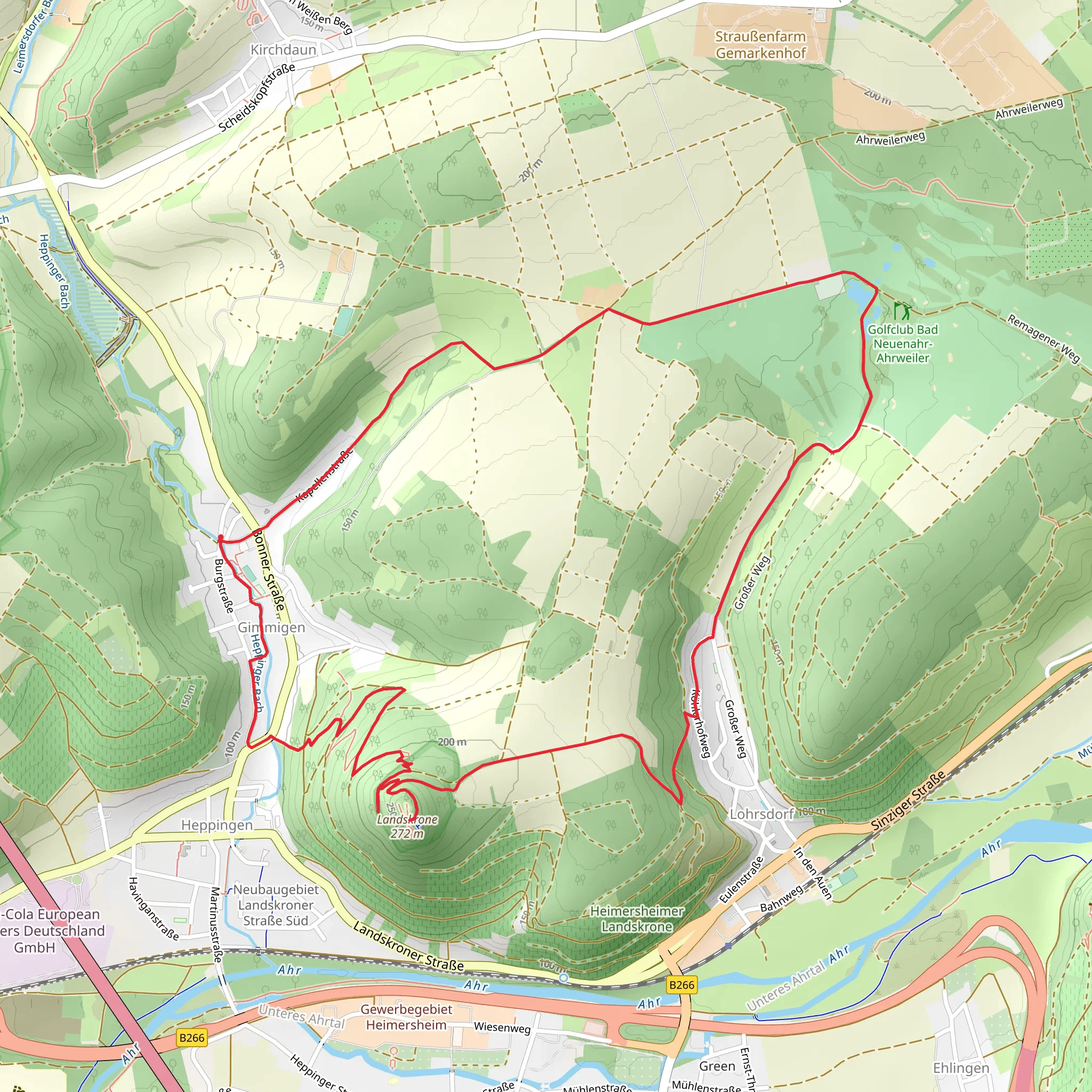 Landskrone via Bad Bodendorf and Osteifelweg mobile static map