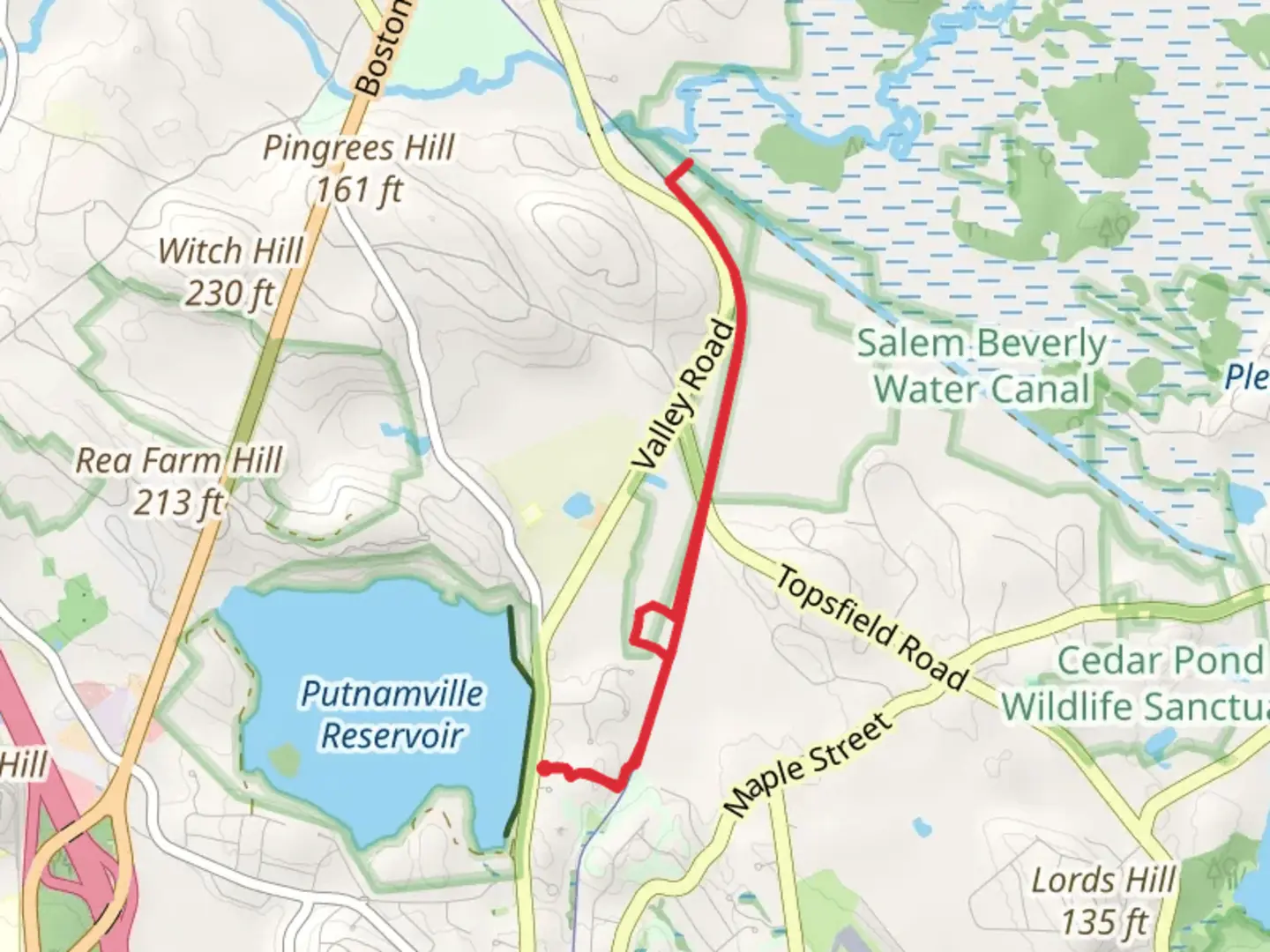 An image depicting the trail Unitarian Universalist Pond Area and Ipswich River Wildlife Sanctuary Trail and its surrounding area.