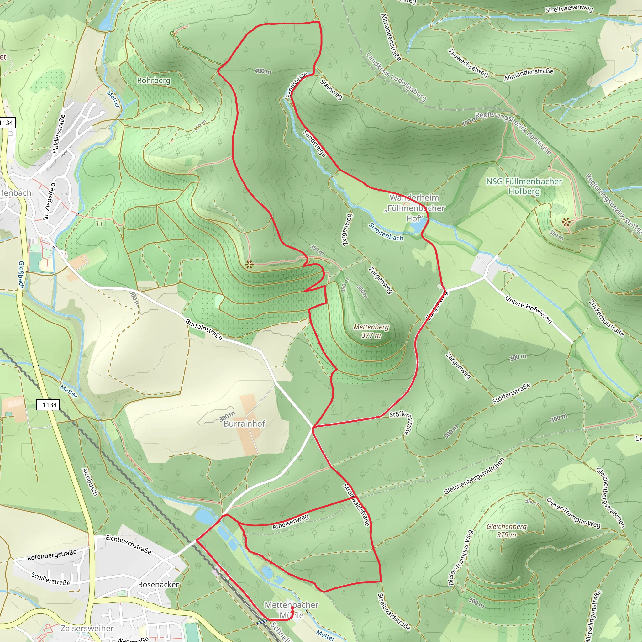 Mettenberg via Stromberg mobile static map