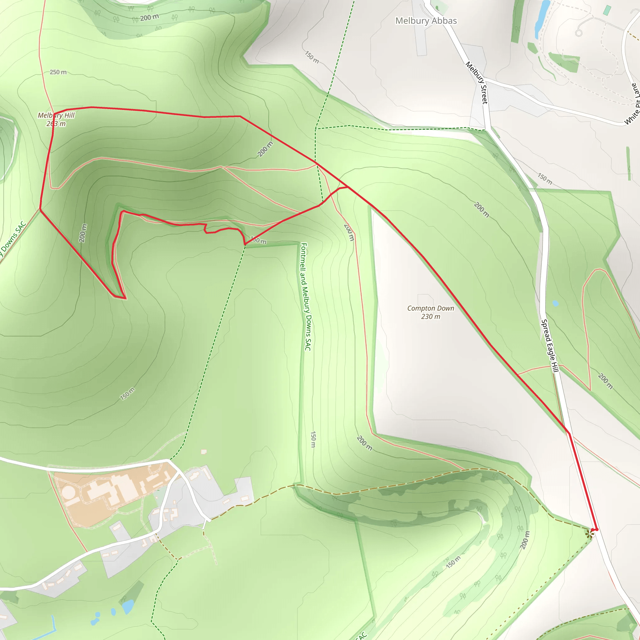 Melbury Beacon Walk mobile static map