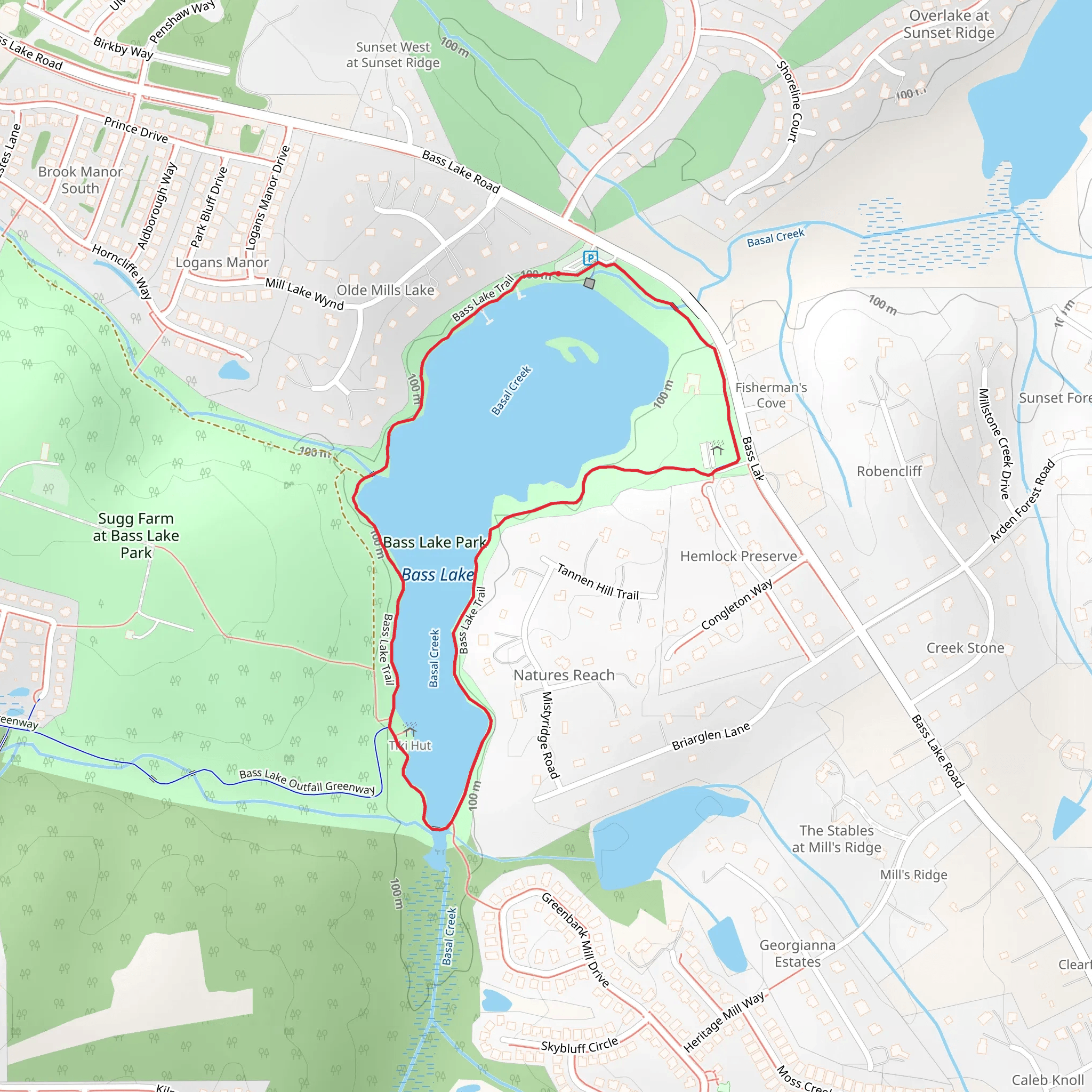 Bass Lake Loop Trail mobile static map