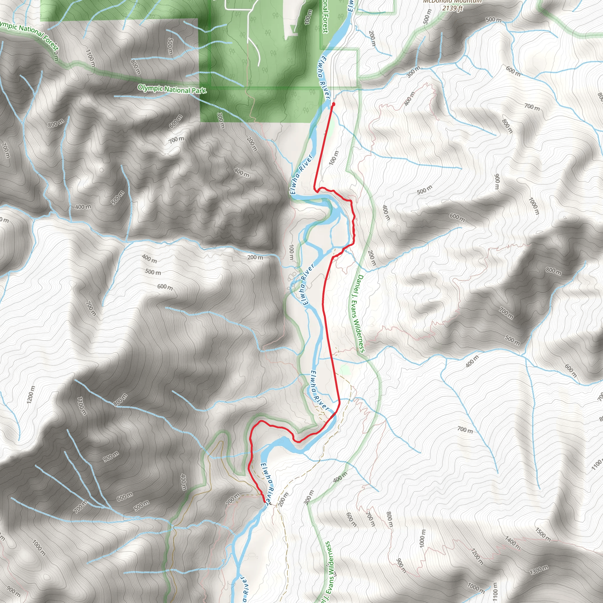 Glines Canyon Dam Spillway Overlook via Bypass Trail mobile static map