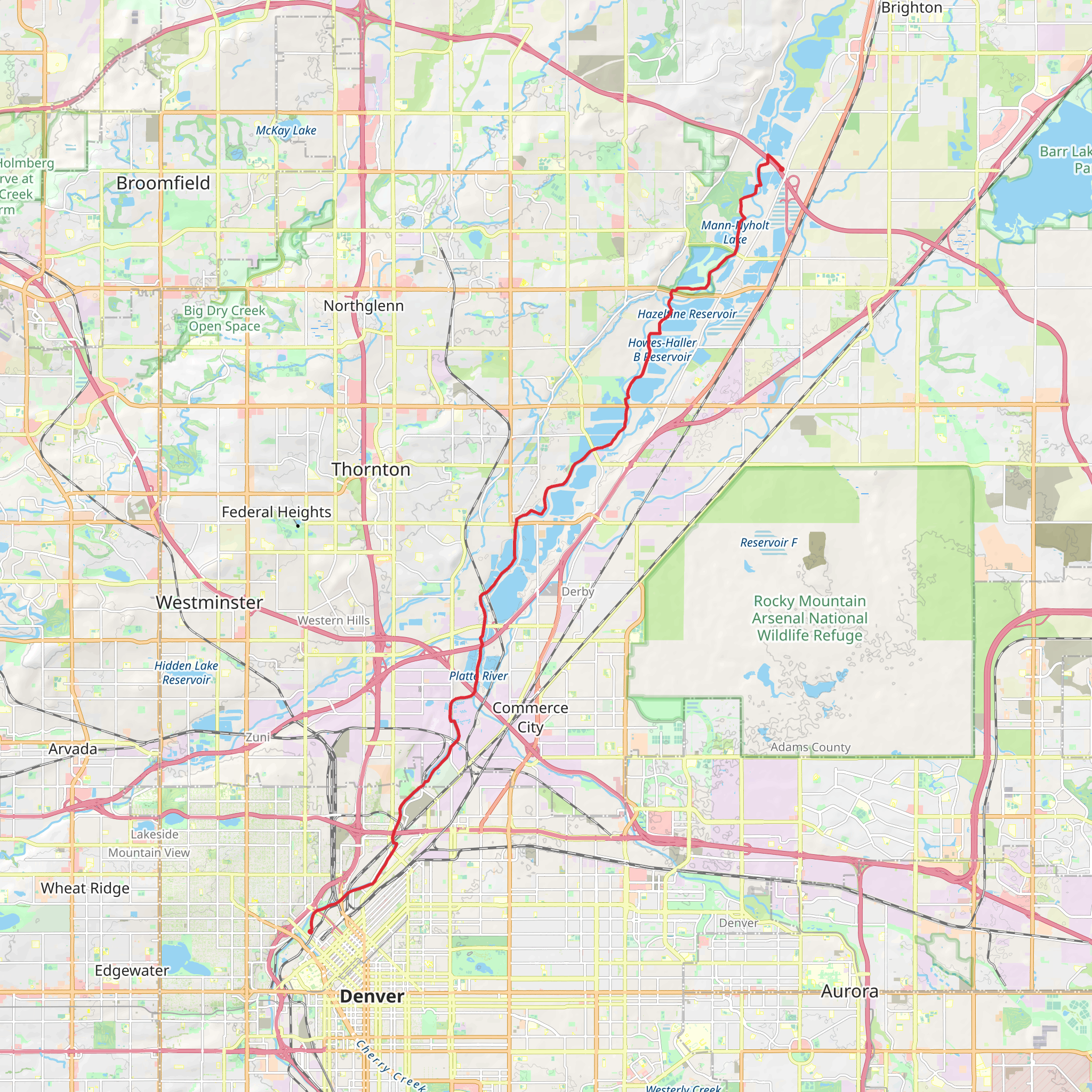 South Platte River Trail mobile static map