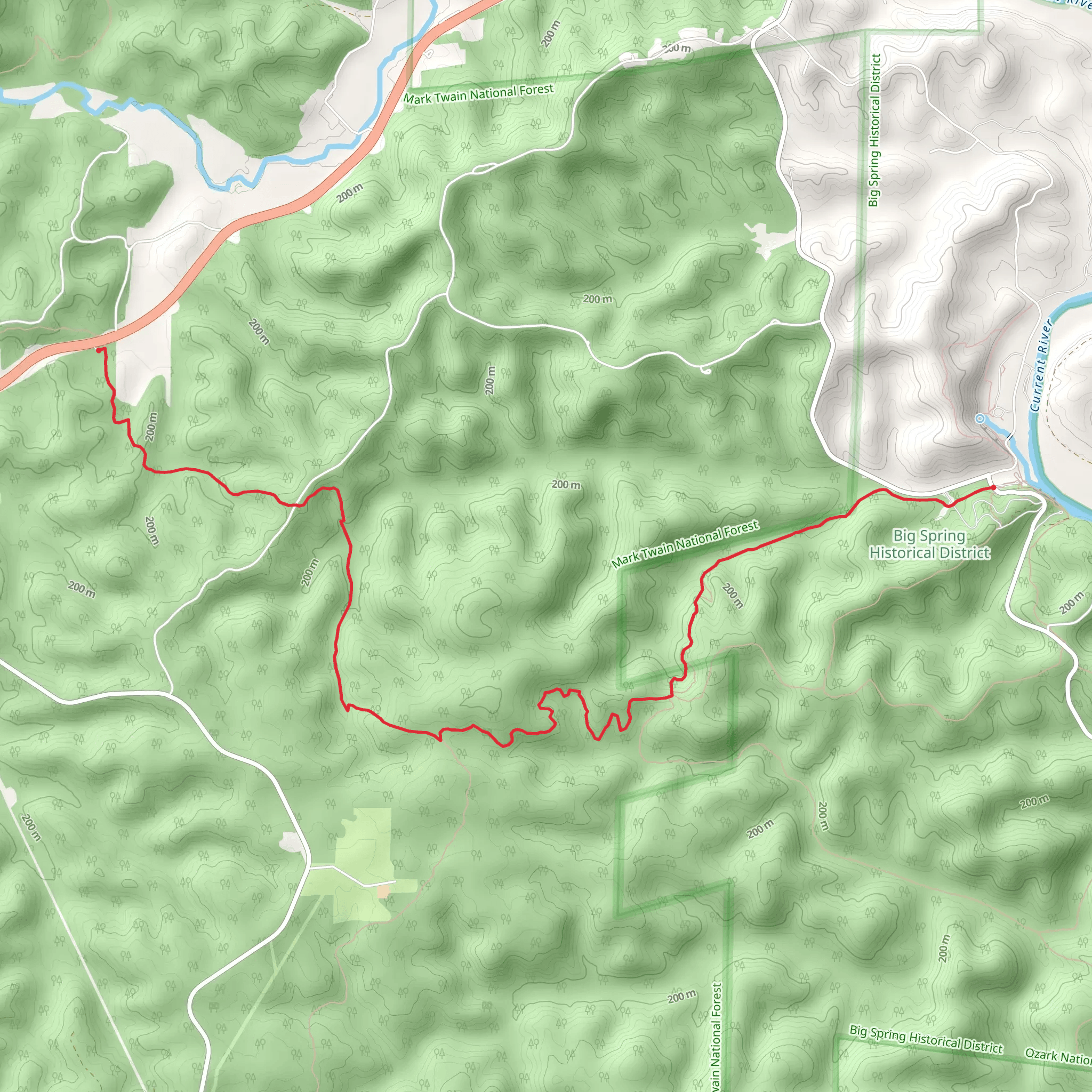 Big Spring - Spring Valley Trail mobile static map