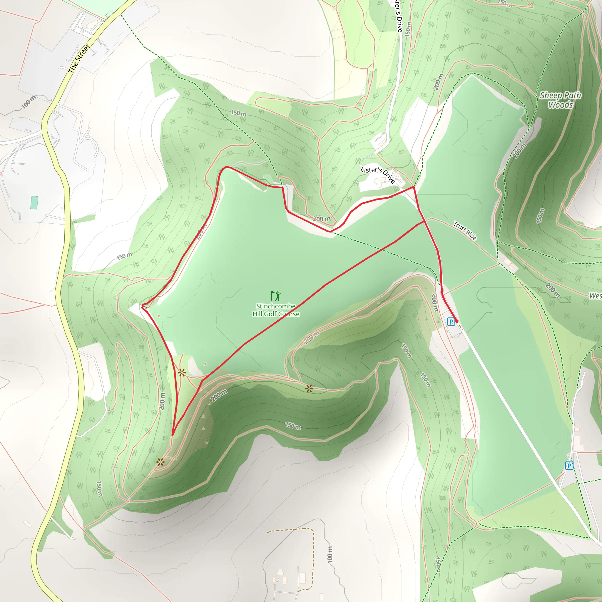 Stinchcombe Hill Leaf and Ground mobile static map
