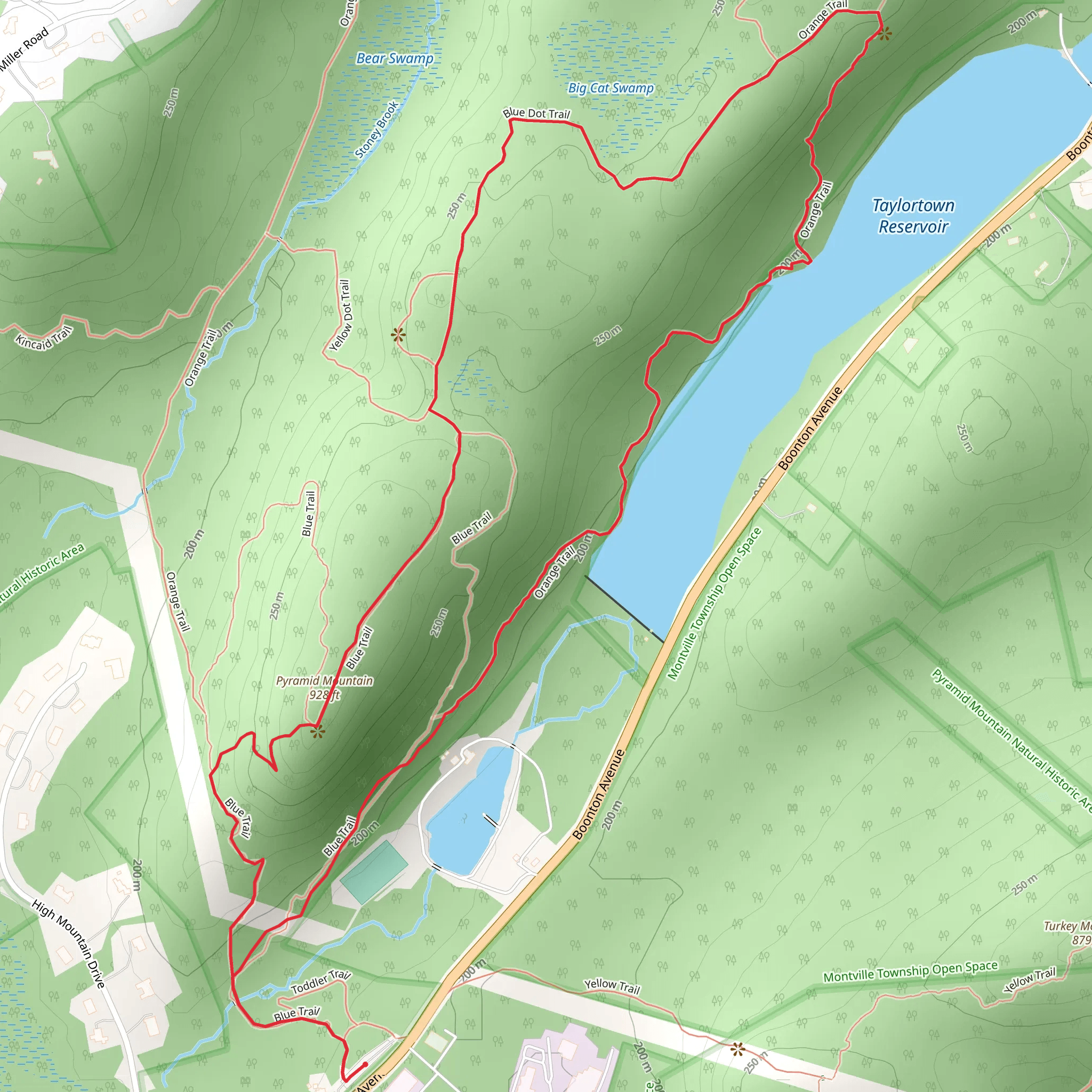 Pyramid Mountain, Taylortown Reservoir Loop mobile static map