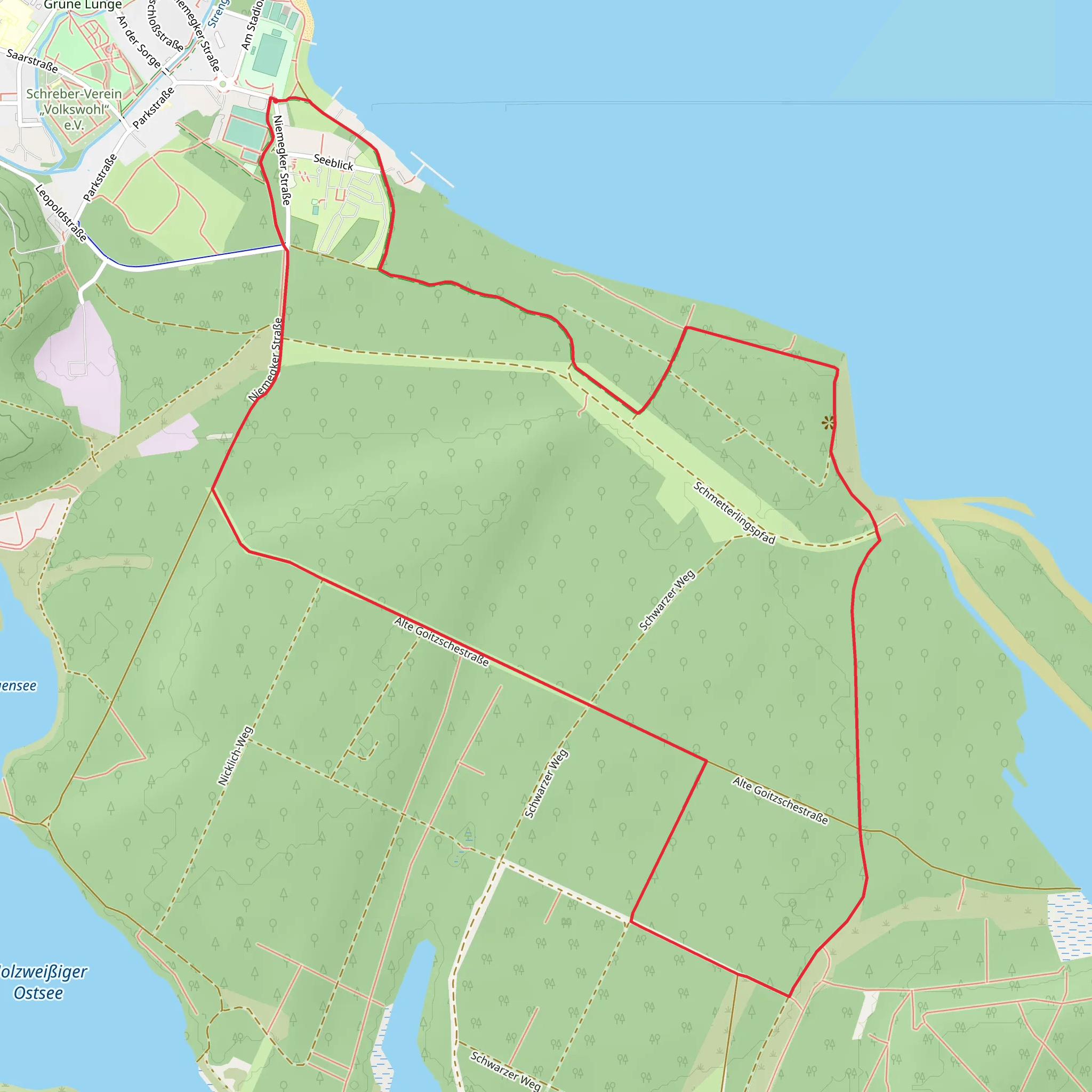 Goitzsche Short Loop via Niemegk Denkmal mobile static map