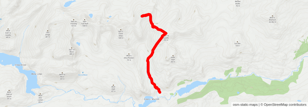 Càrn nan Gobhar - Strathfarrar via Sgurr Na Ruaidhe stage 2 Map