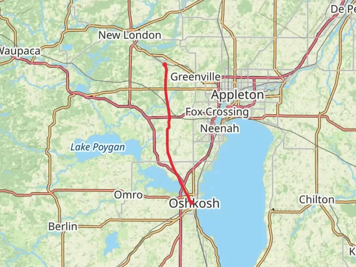 An image depicting the trail Wiouwash State Recreation Trail and its surrounding area.