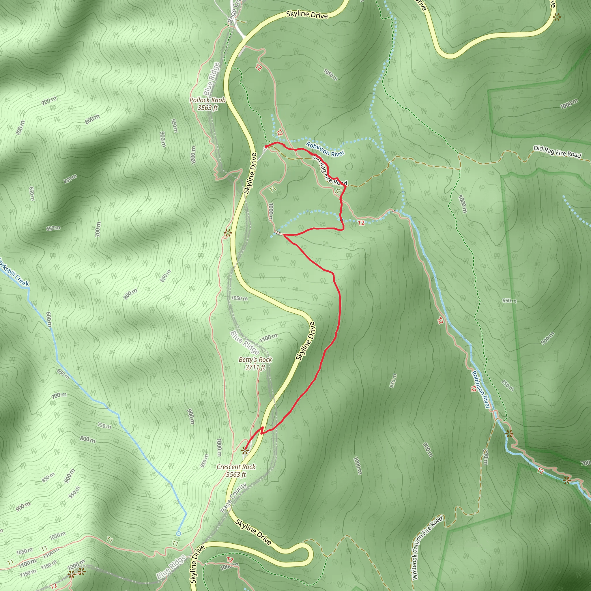 Limberlost and Crescent Rock Trail mobile static map