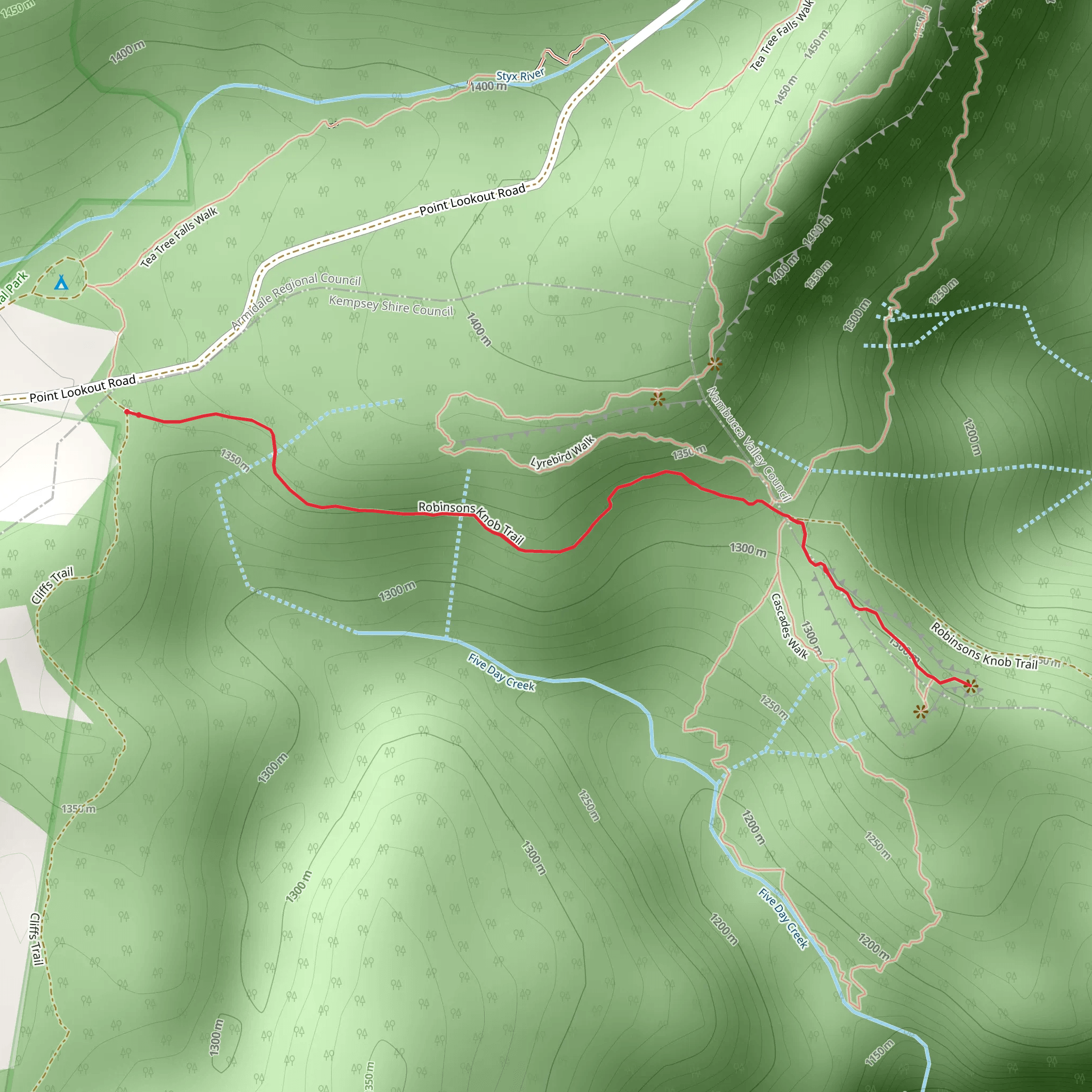 Wrights Lookout Track mobile static map