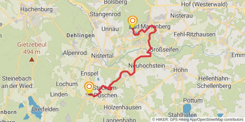 Kölner Weg stage 8 Map