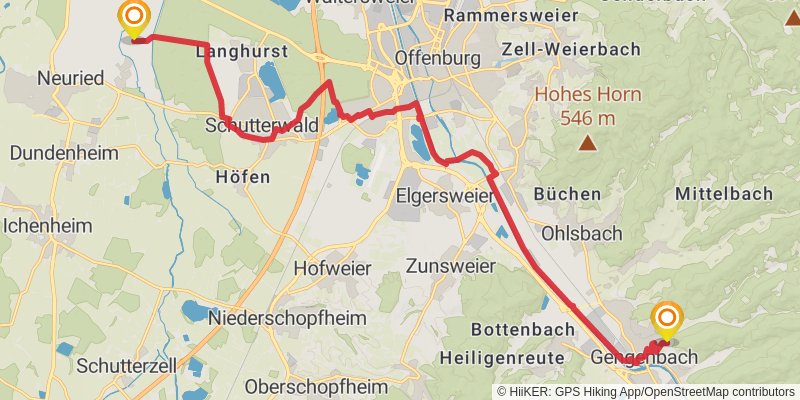 Kinzigtäler Jakobusweg stage 6 Map