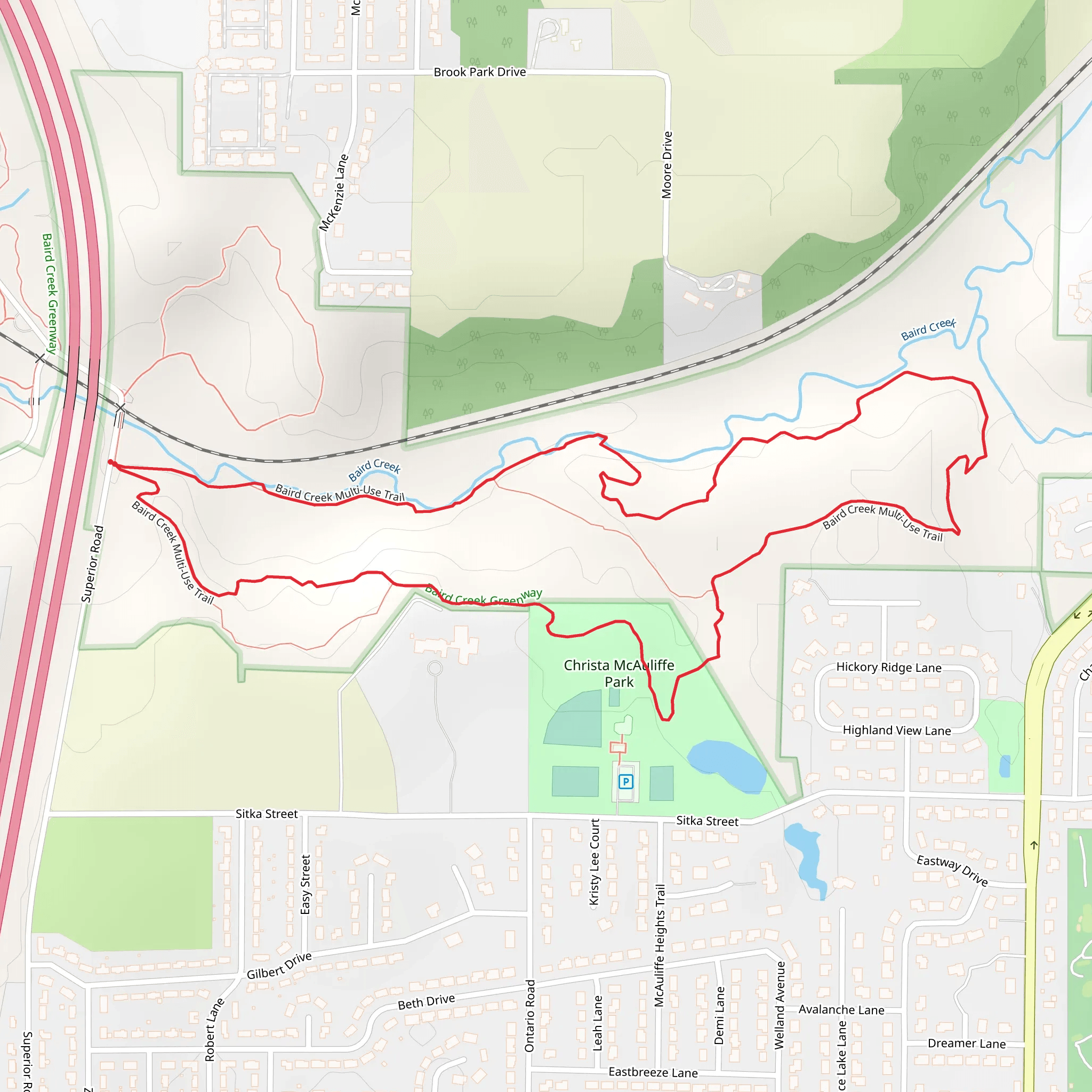 Baird Creek Multi-Use Loop Trail mobile static map