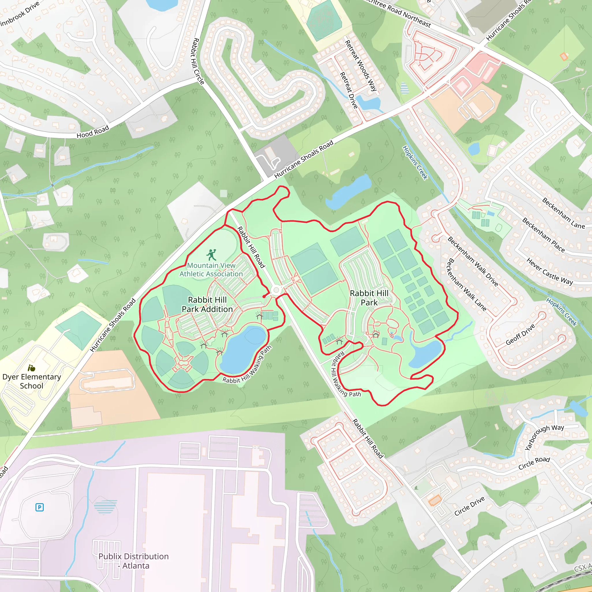 Rabbit Hill Walking Path Loop mobile static map