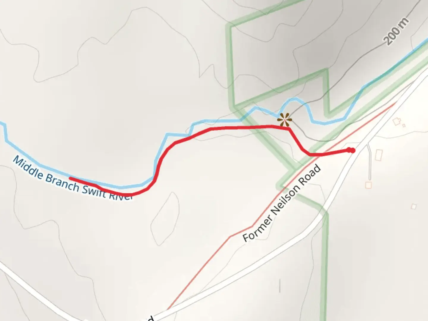 An image depicting the trail Bear's Den Falls Trail and its surrounding area.