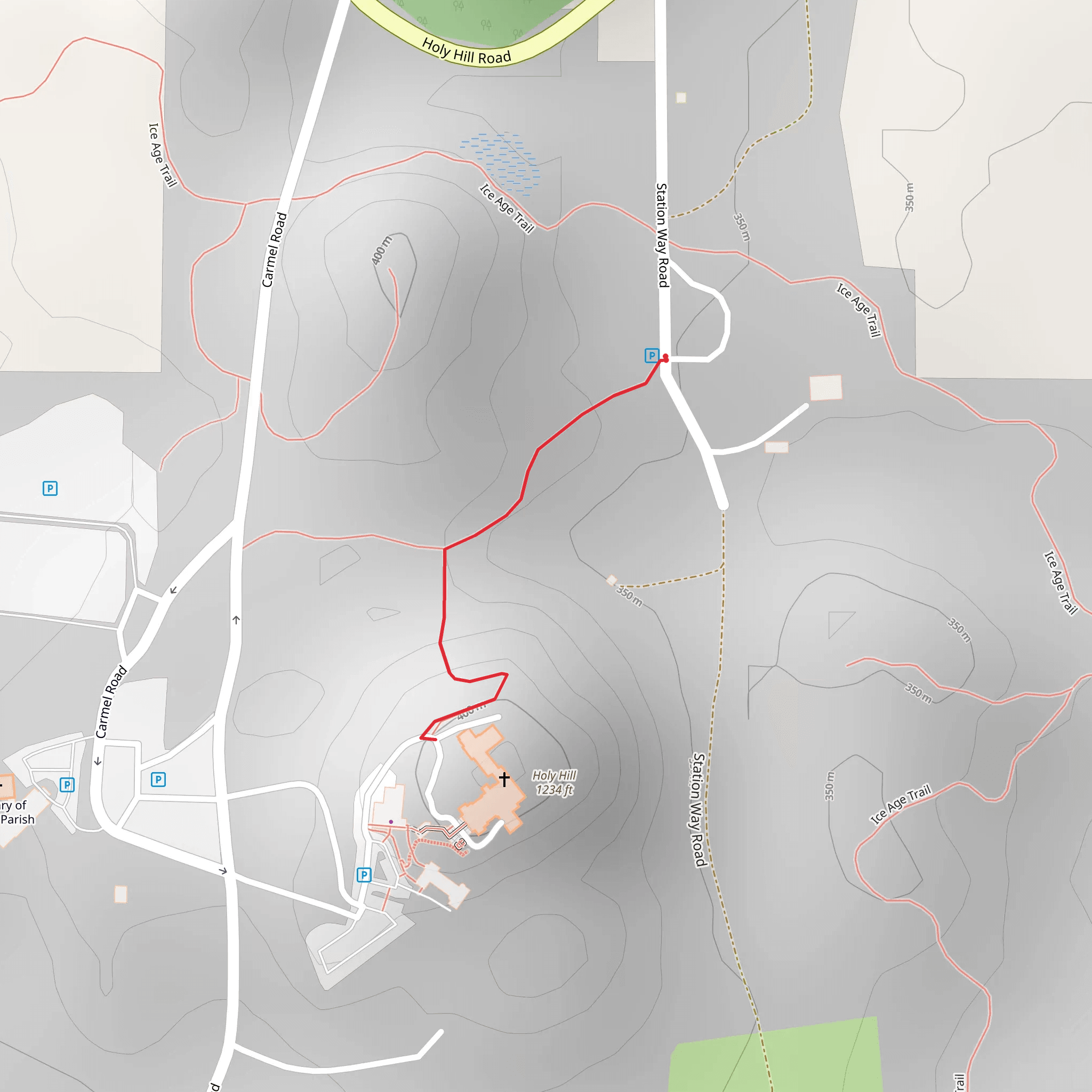 Holy Hill from Station Way Road mobile static map