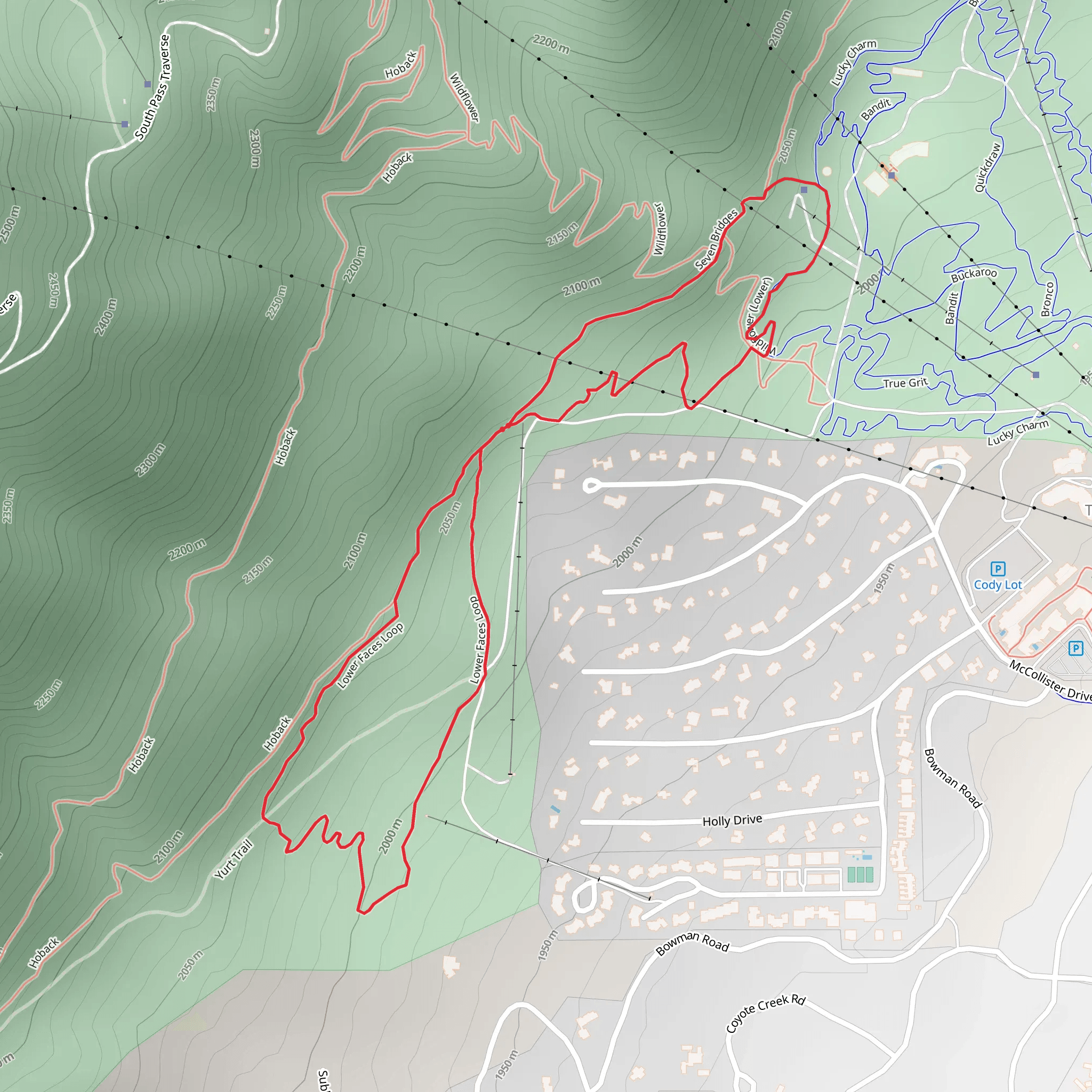 Lower Faces Trail mobile static map