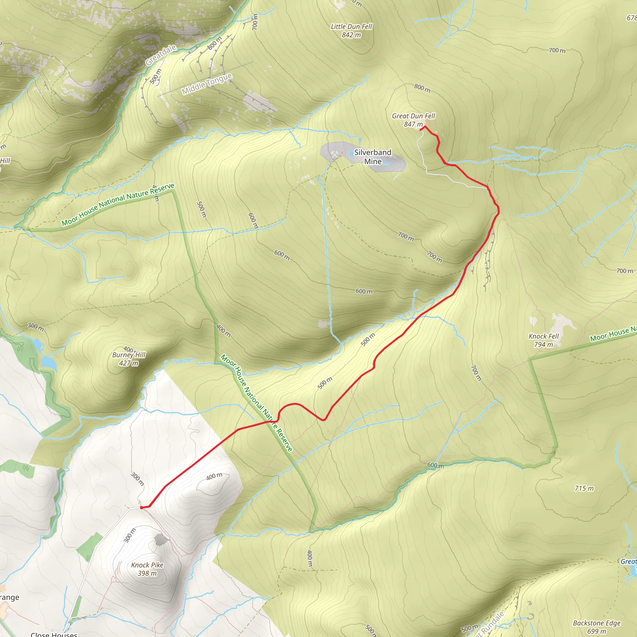 Great Dun Fell Walk mobile static map