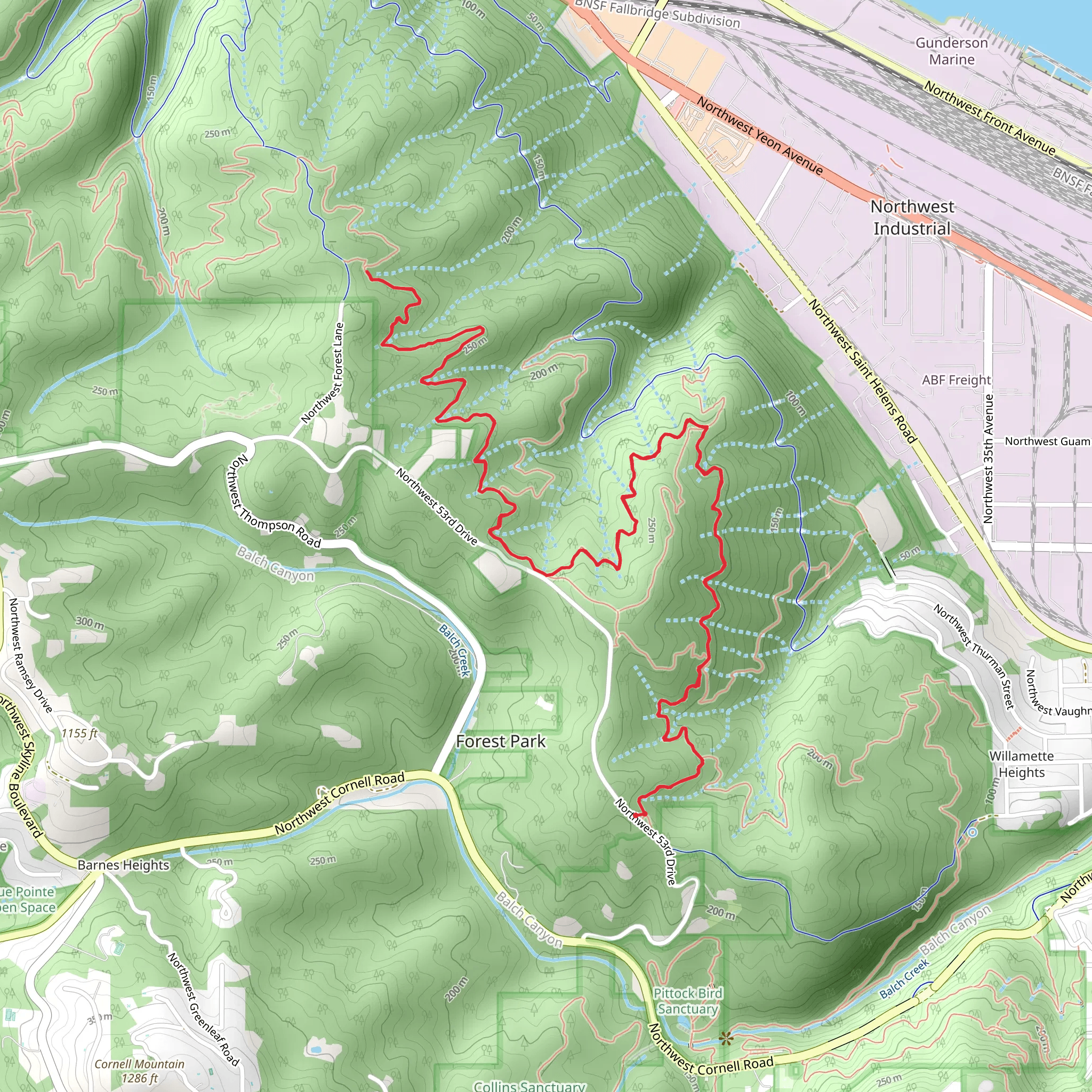 Birch Trail and Wildwood Trail mobile static map