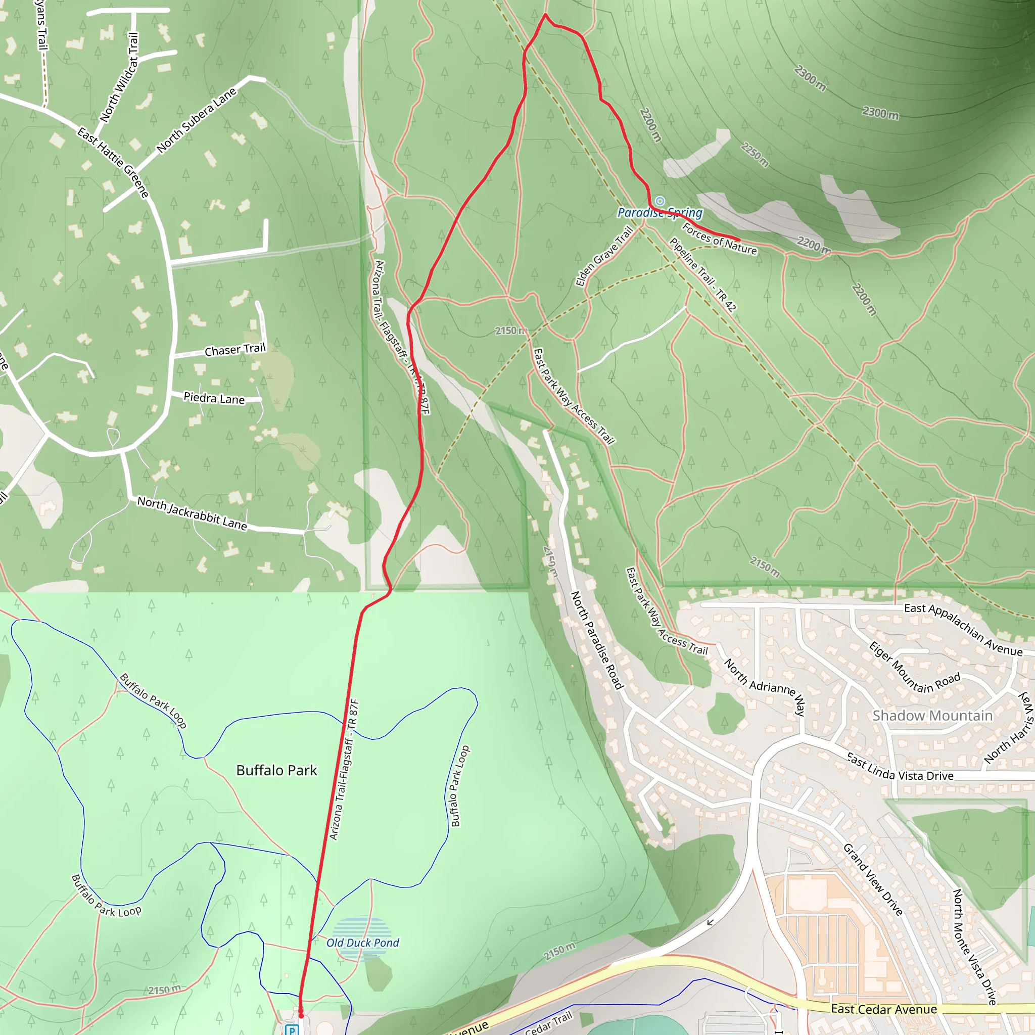 Arizona Trail-Lower Oldham and Forces of Nature mobile static map