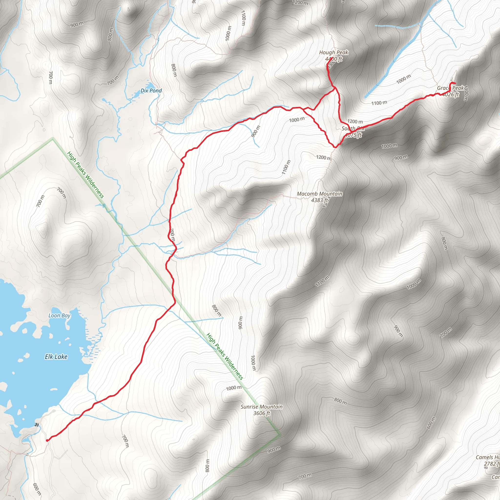 Hough Peak and Grace Peak Loop via Hunters Pass Trail mobile static map