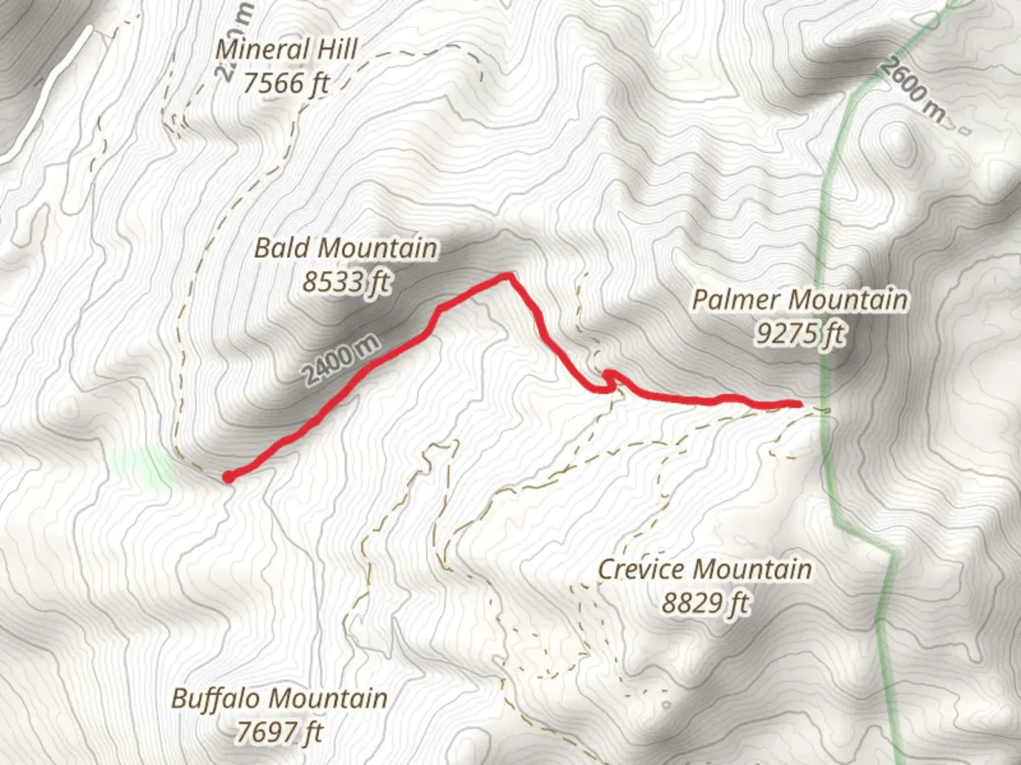 An image depicting the trail Palmer Creek Trail and its surrounding area.